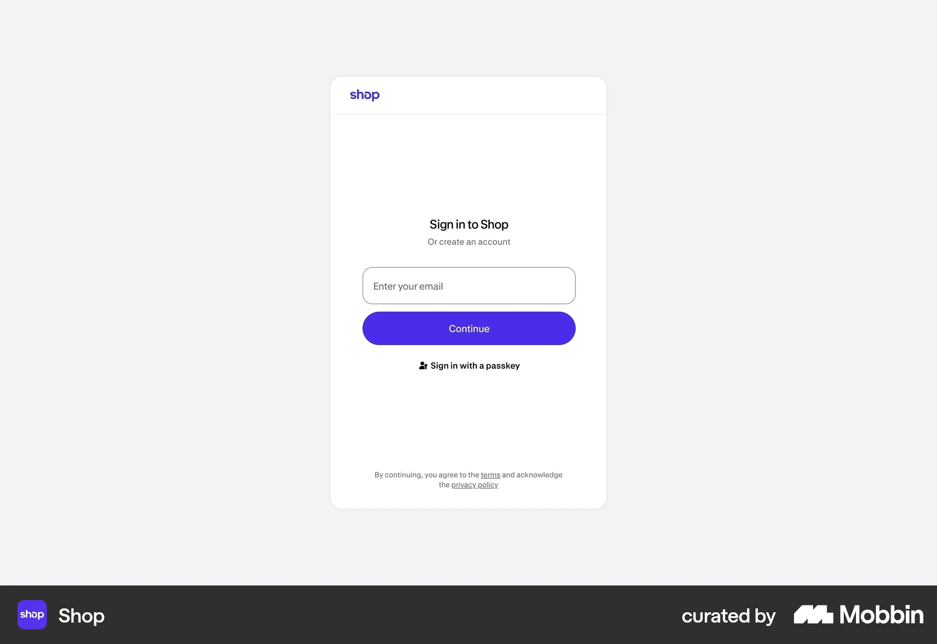Shop Onboarding screen