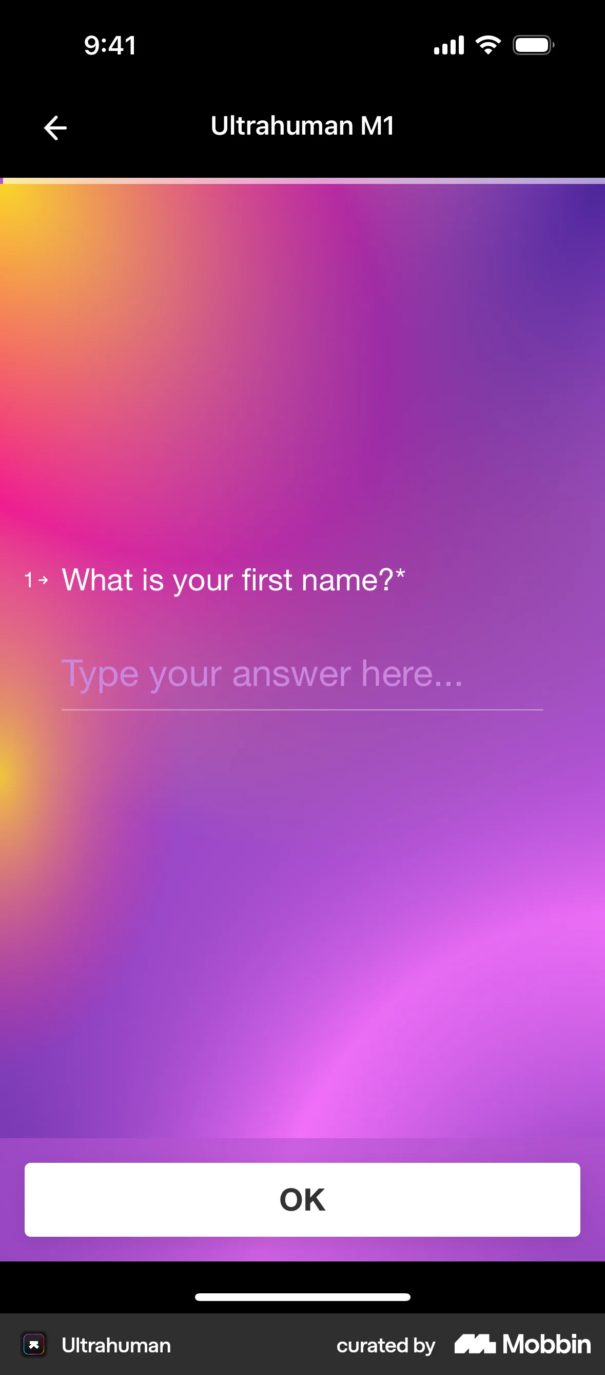 Ultrahuman Requesting Ultrahuman M1 access screen