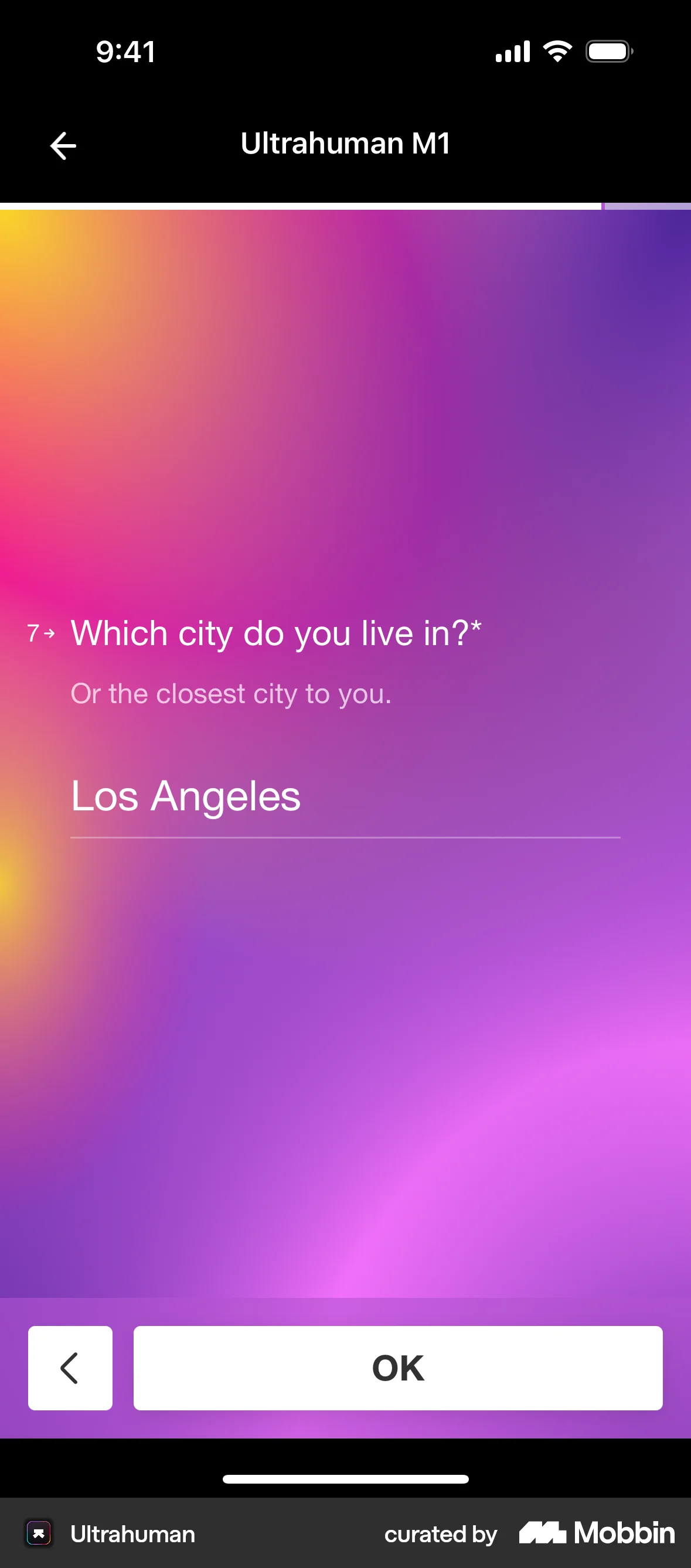 Ultrahuman Requesting Ultrahuman M1 access screen