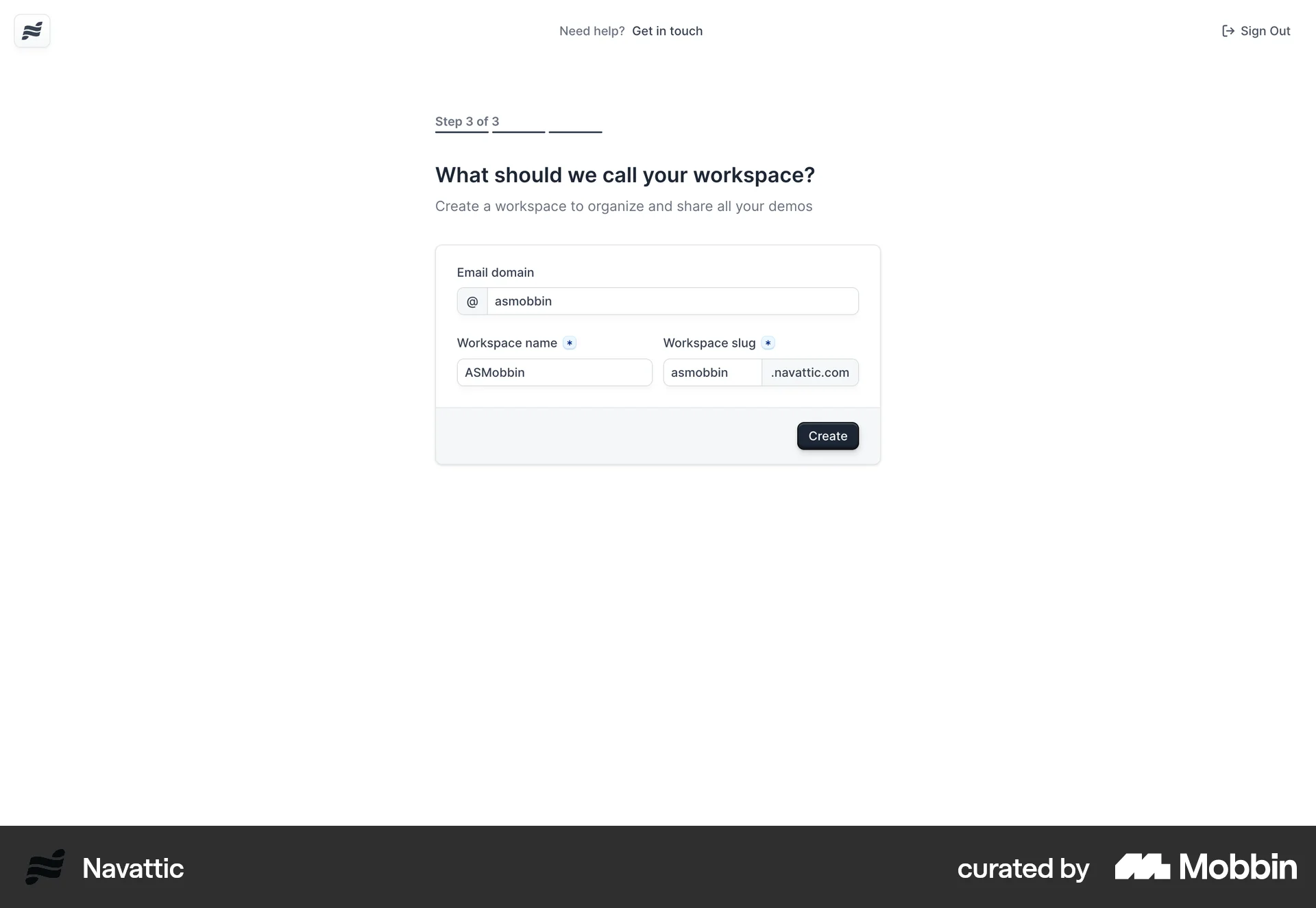 Navattic Onboarding screen
