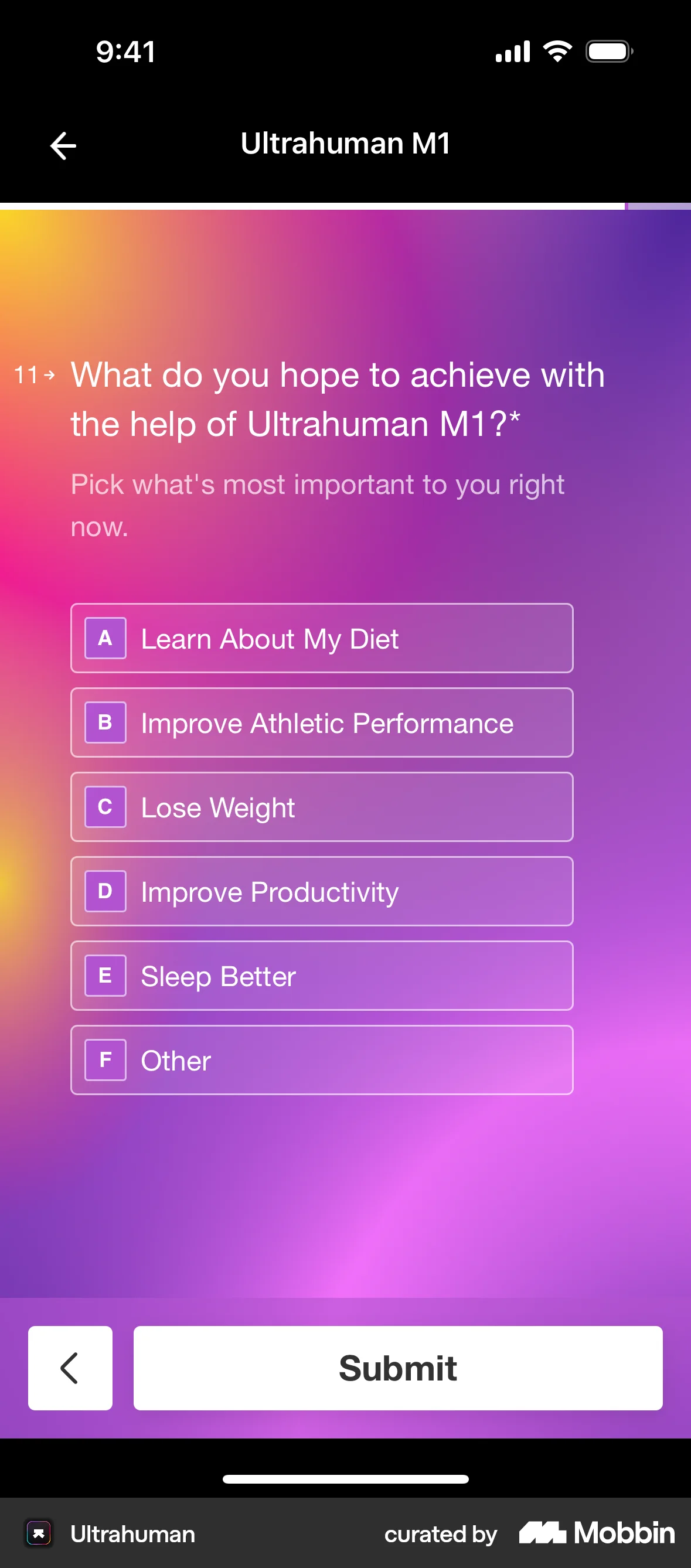 Ultrahuman Requesting Ultrahuman M1 access screen