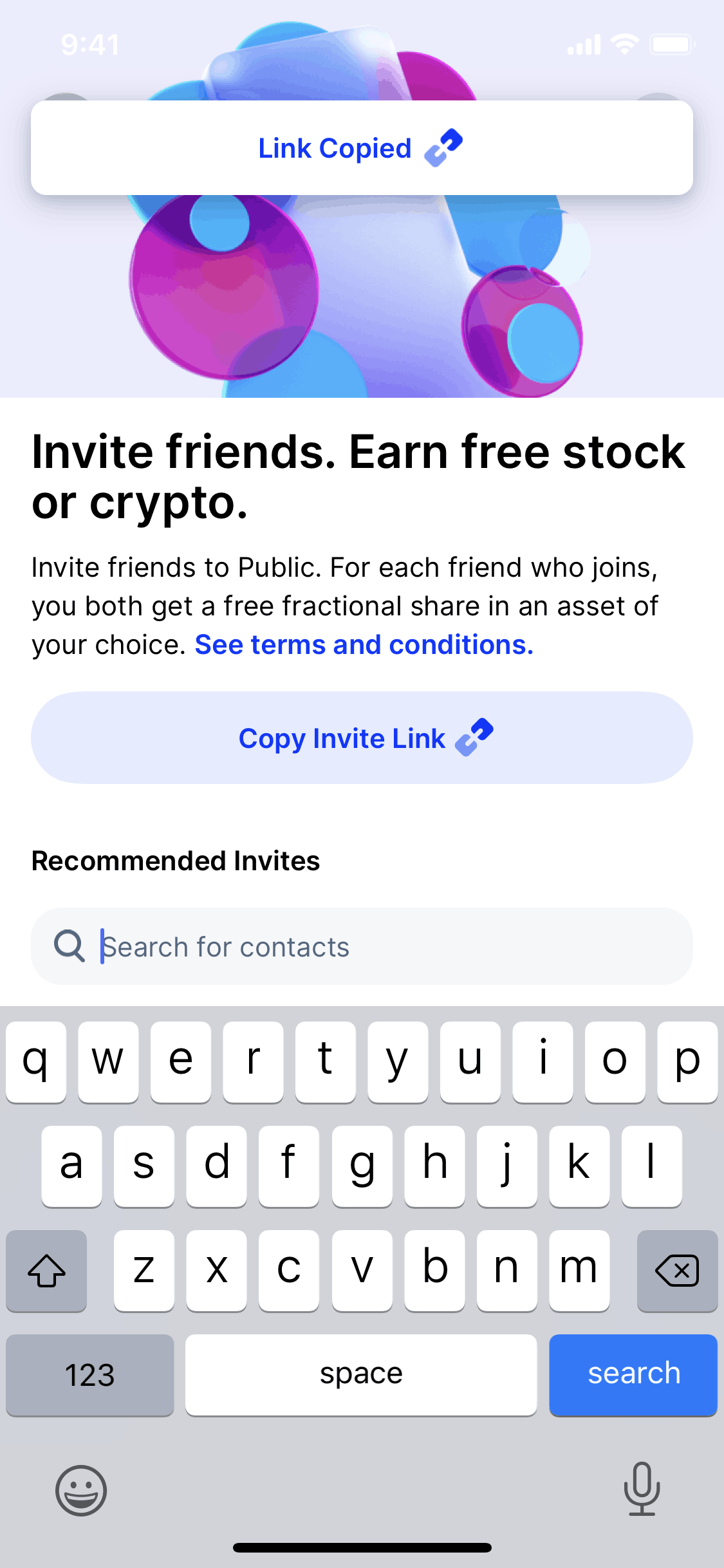 Mobile Referring Friends Flow