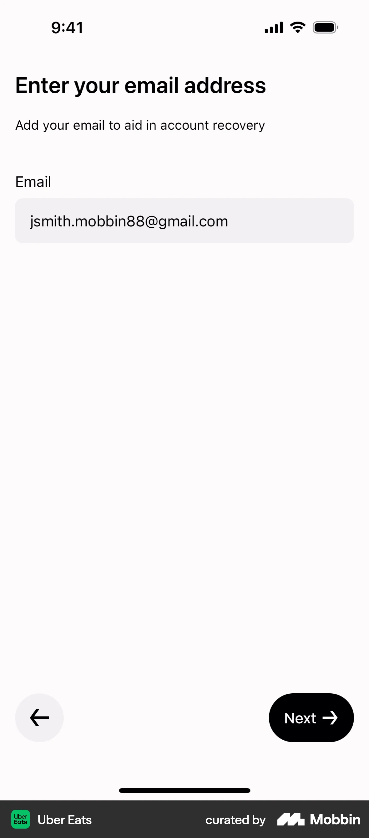 Uber Eats Onboarding screen