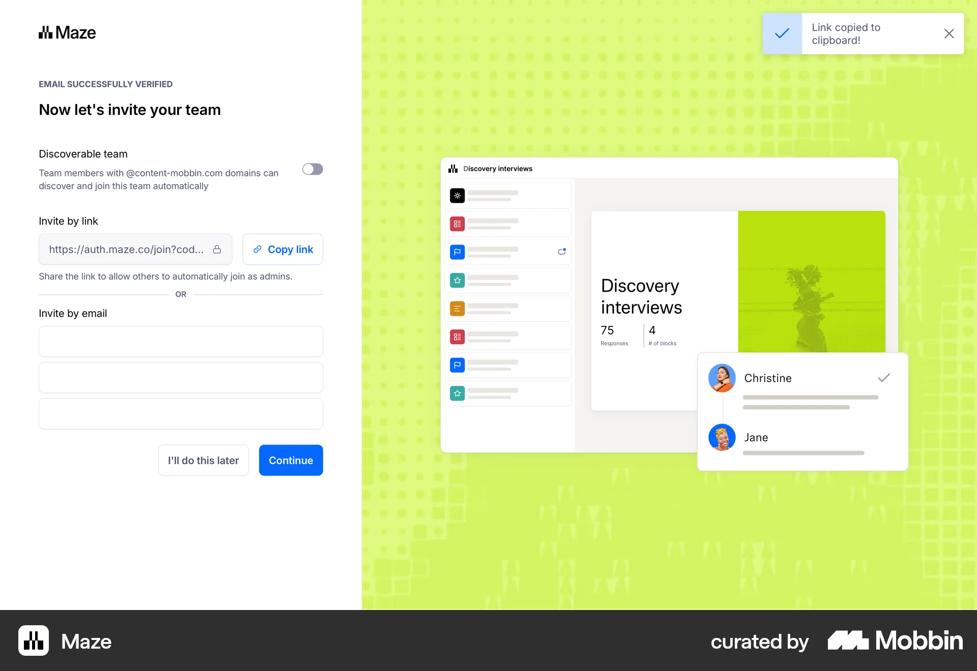 Maze Onboarding screen
