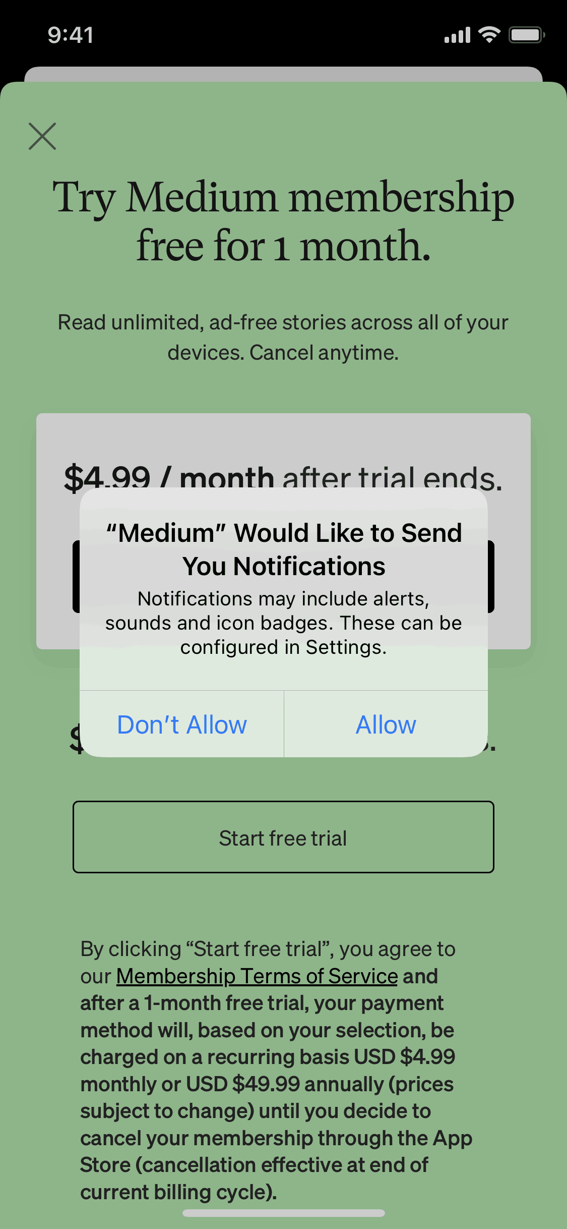Medium iOS Onboarding Flow | Mobbin