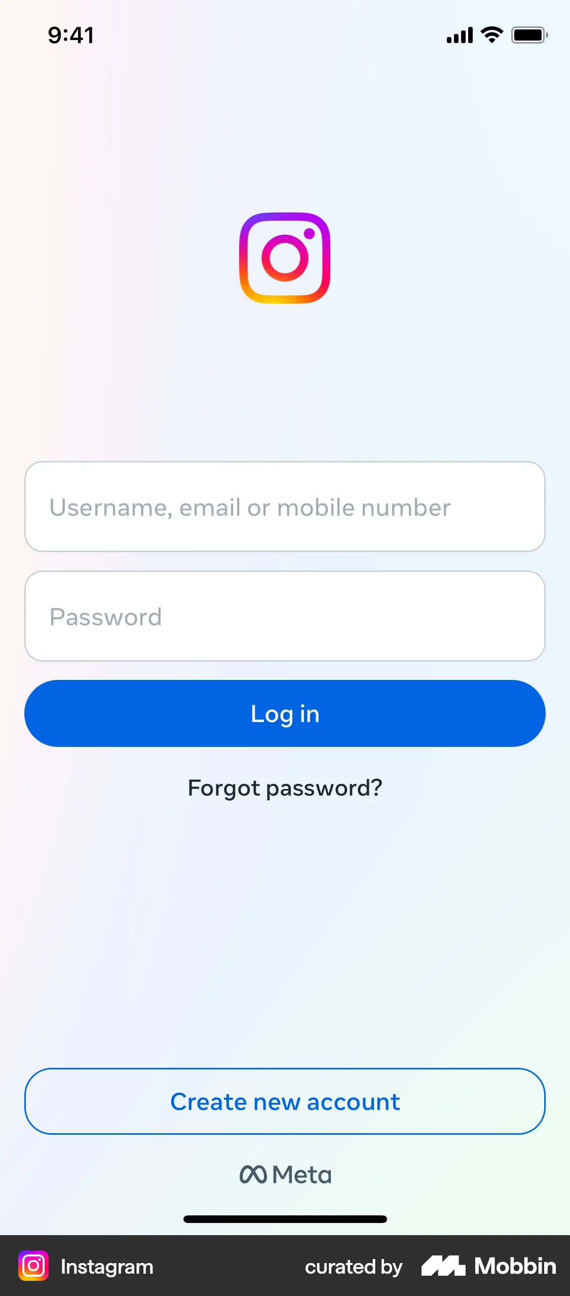 Instagram Onboarding screen