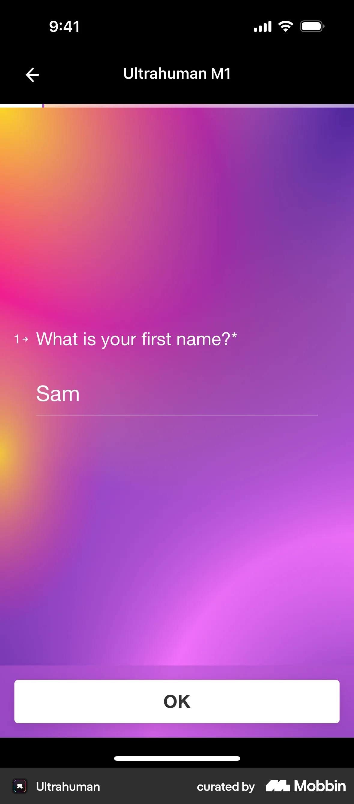 Ultrahuman Requesting Ultrahuman M1 access screen