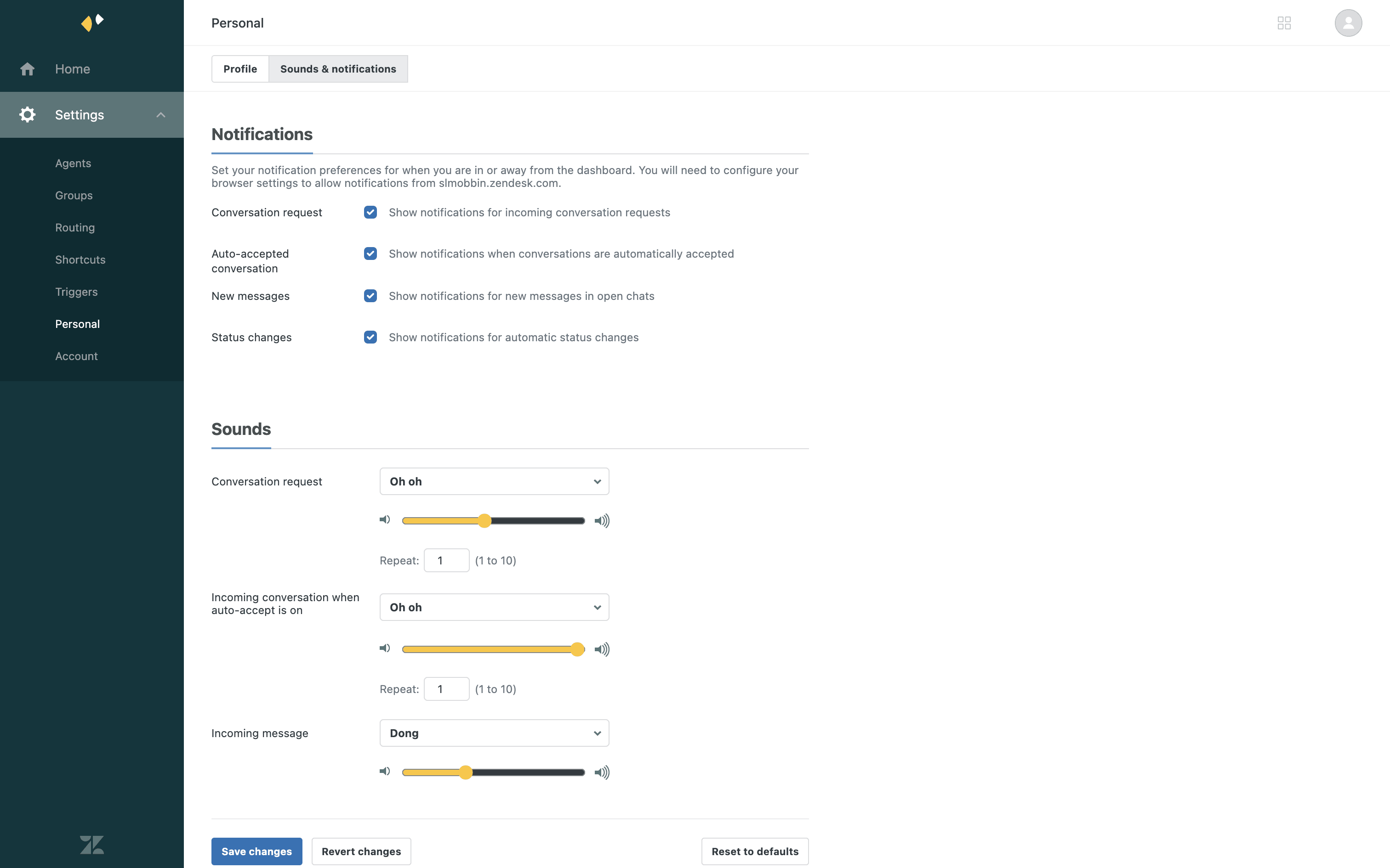 Zendesk Web Settings page | Mobbin
