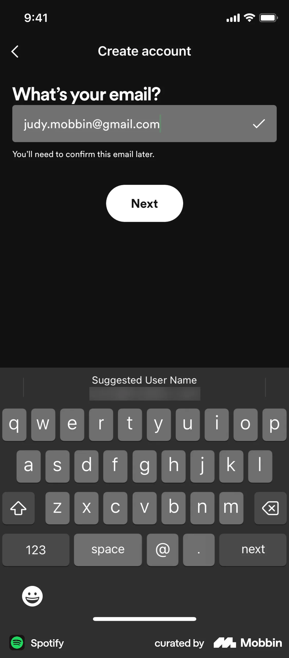 Spotify Onboarding screen