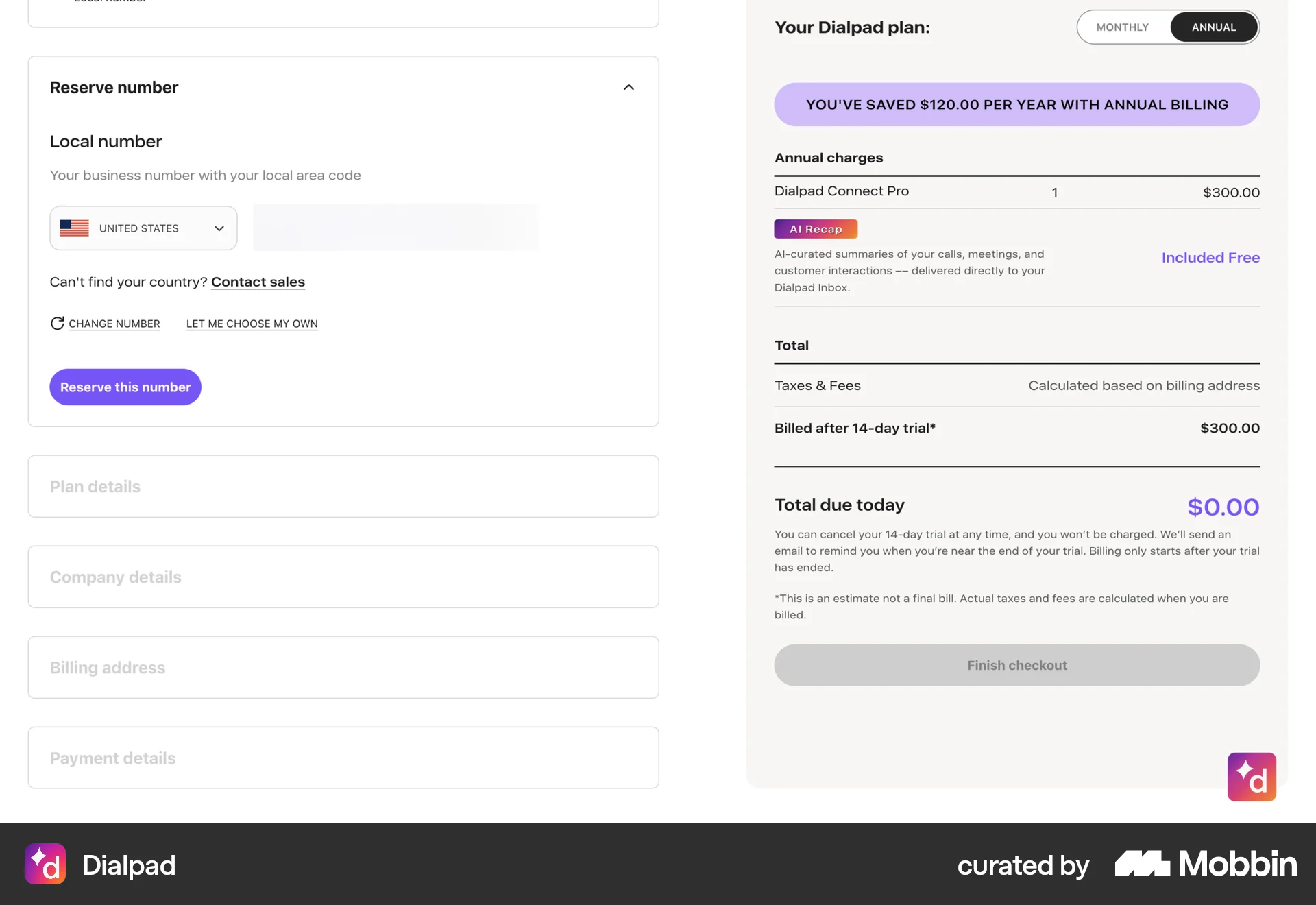 Dialpad Onboarding screen