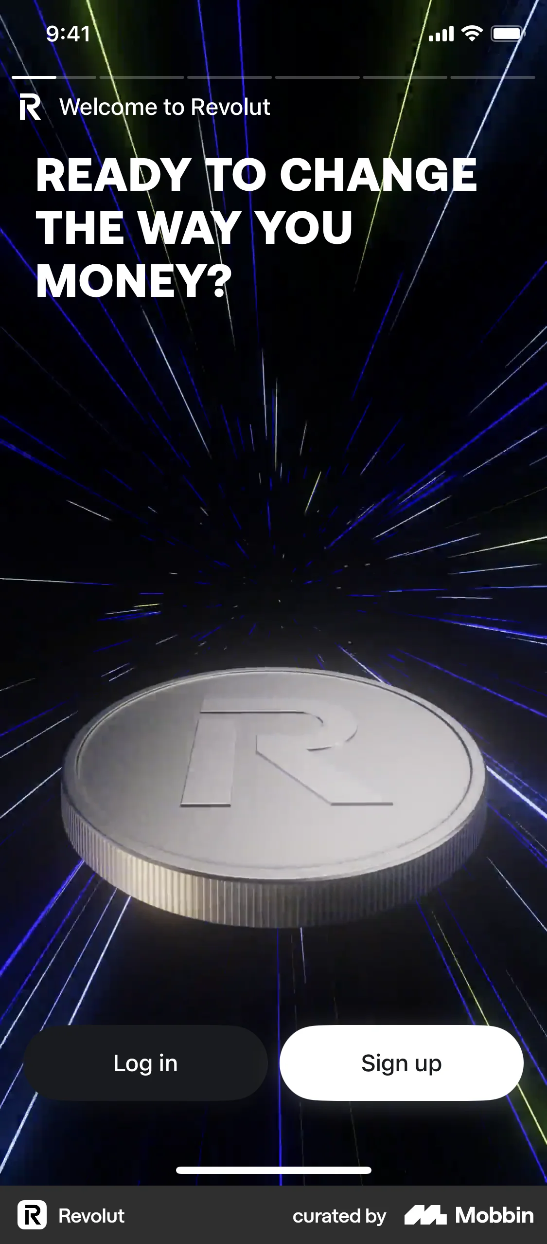 Revolut Onboarding screen