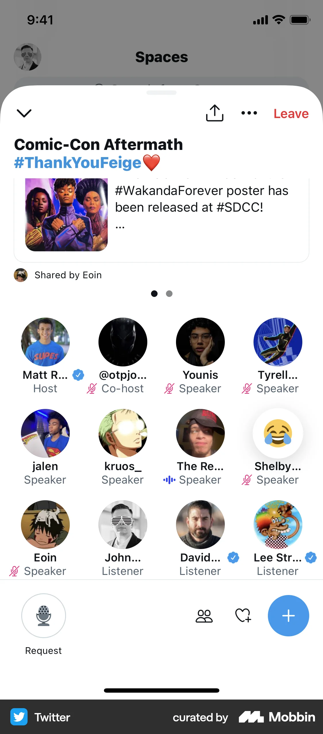 X Requesting to speak screen