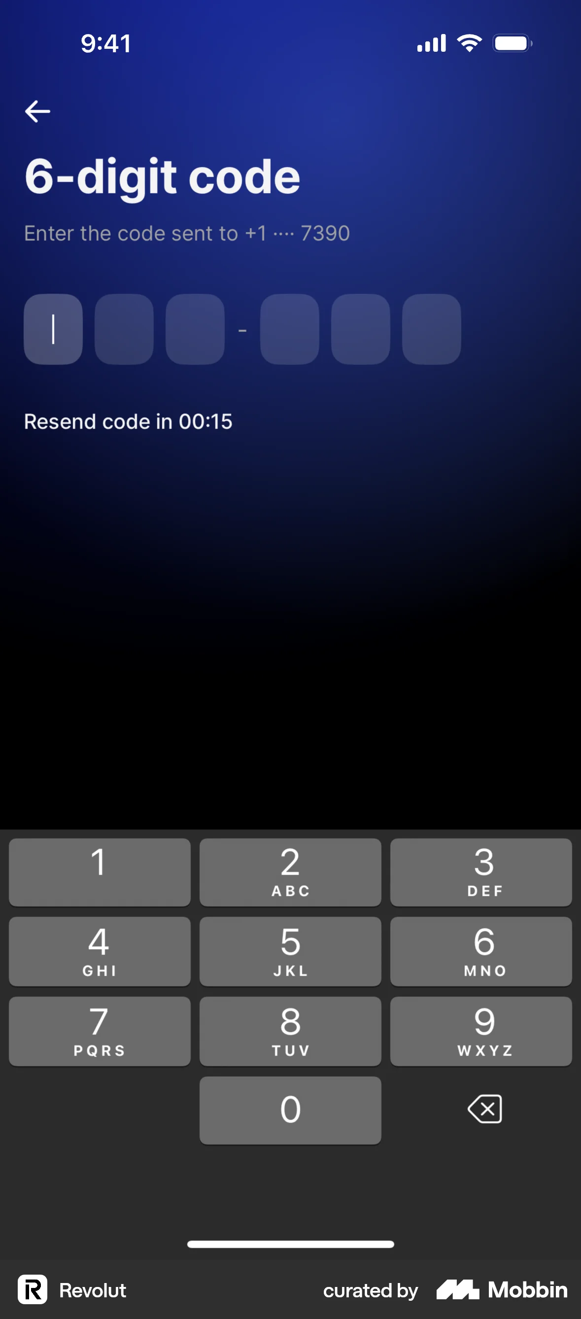 Revolut Onboarding screen
