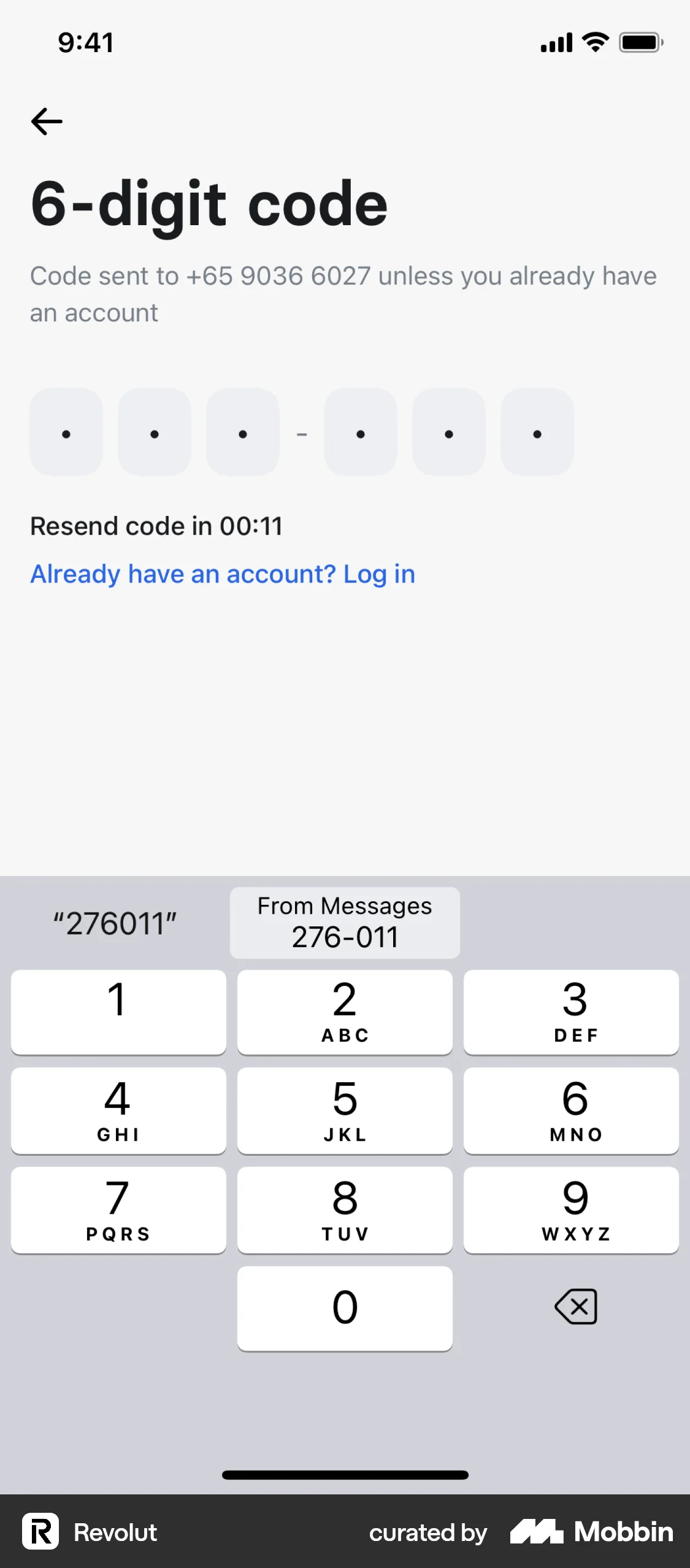 Revolut Onboarding screen