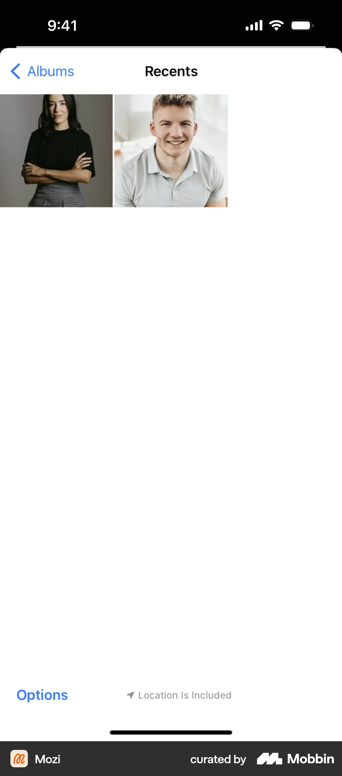 Mozi Onboarding screen