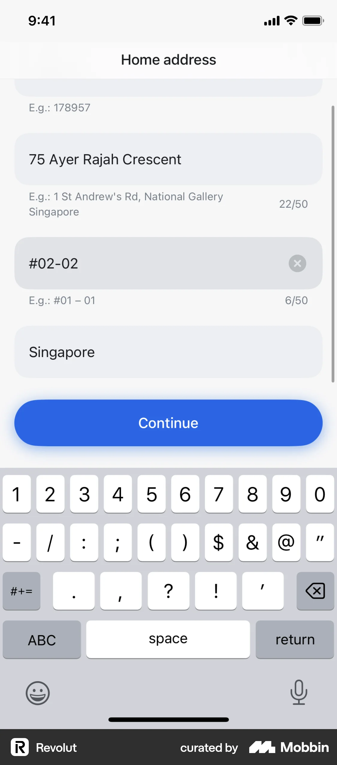 Revolut Onboarding screen