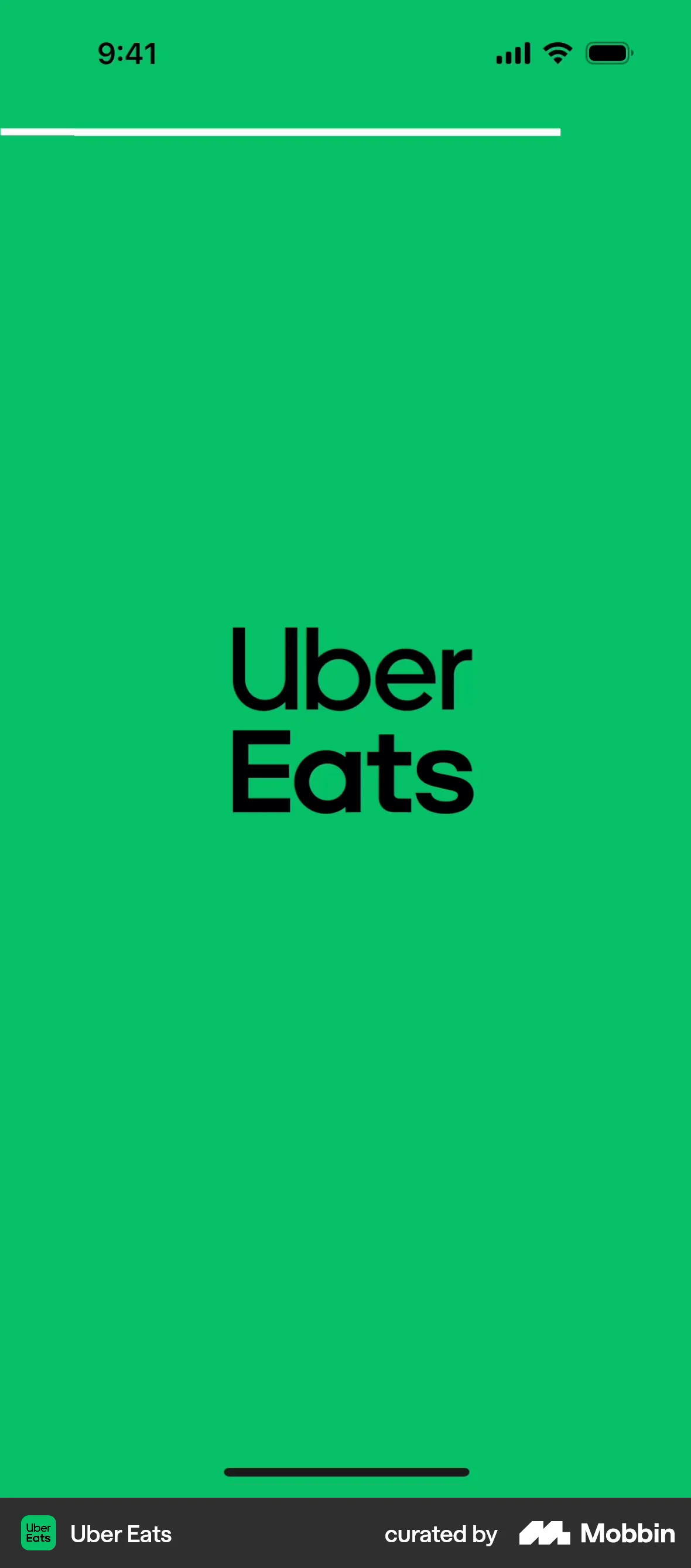 Uber Eats Onboarding screen