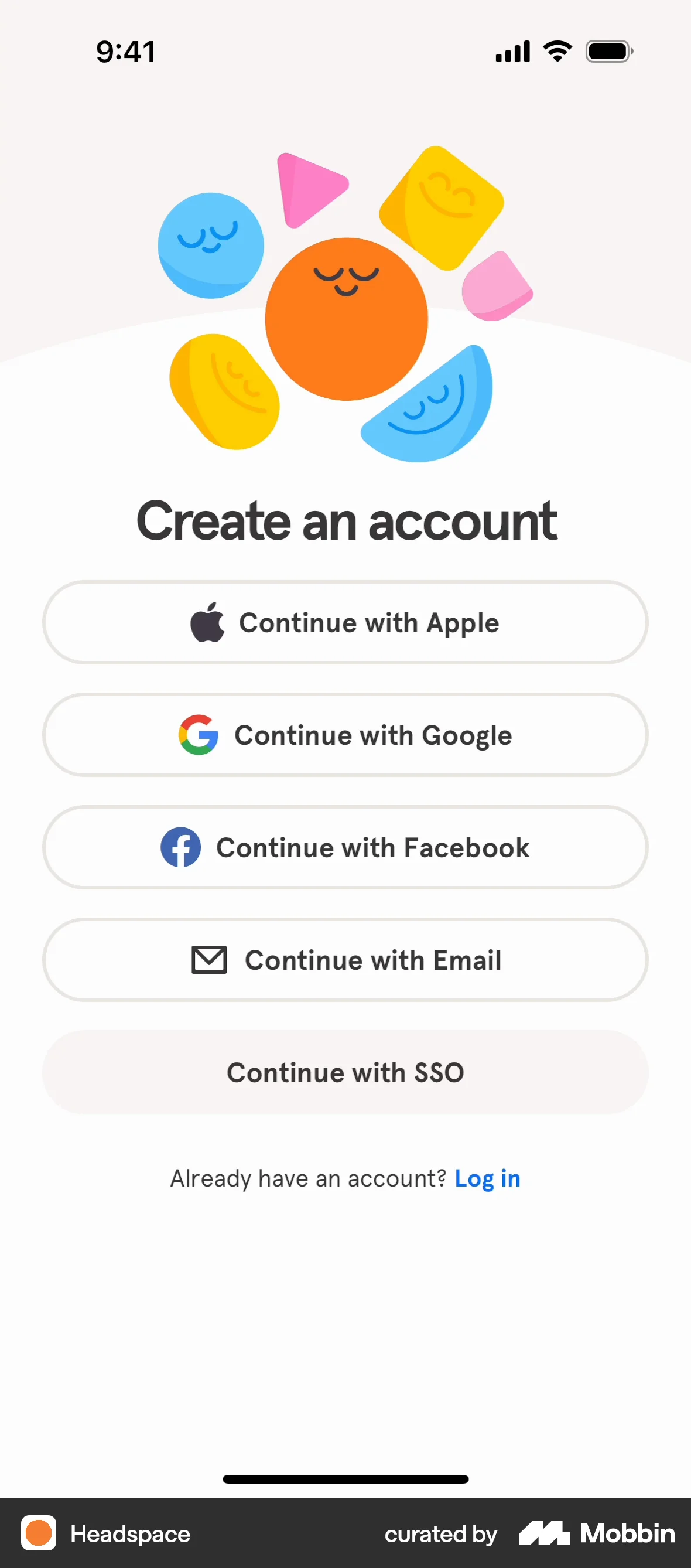 Headspace Onboarding screen