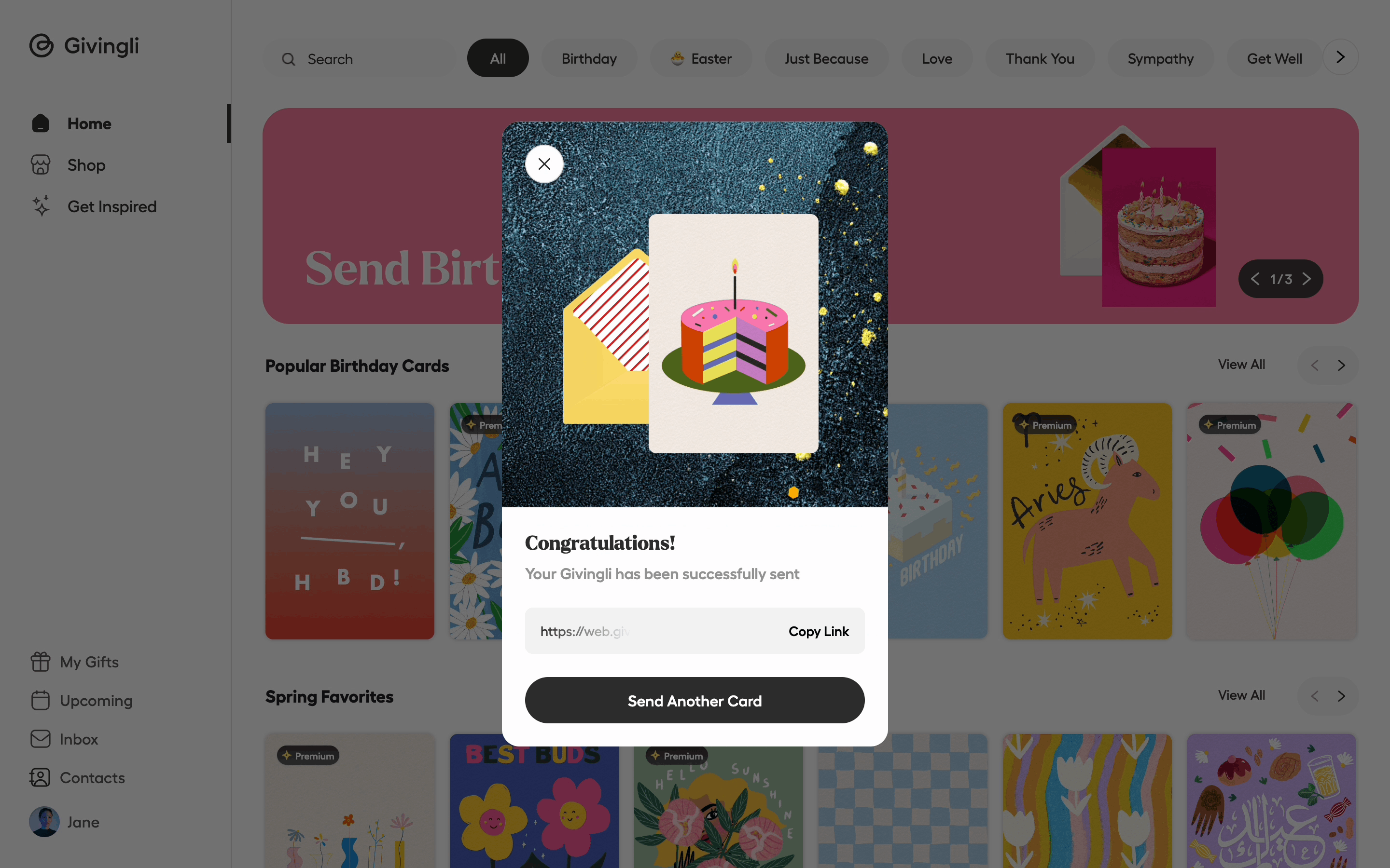 Givingli Web Success Modal Dialog | Mobbin
