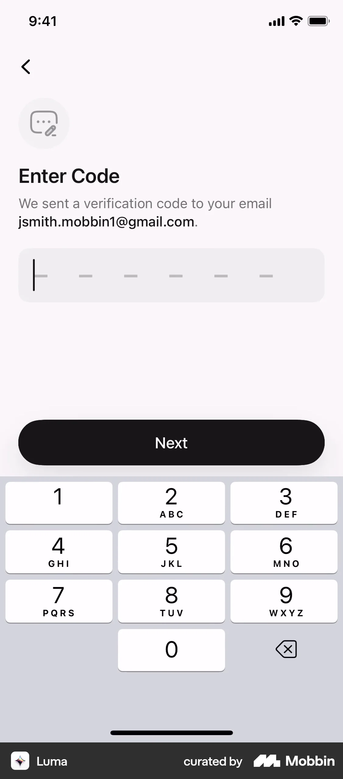 Luma Onboarding screen
