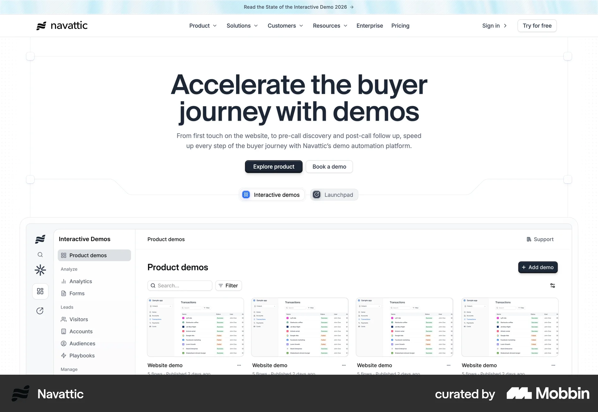 Navattic Onboarding screen