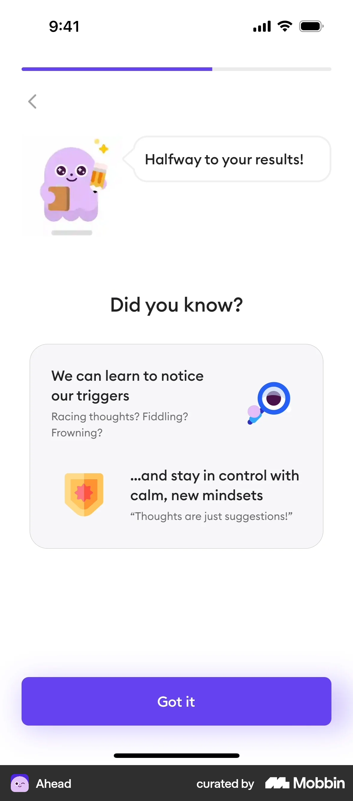 Ahead Onboarding screen