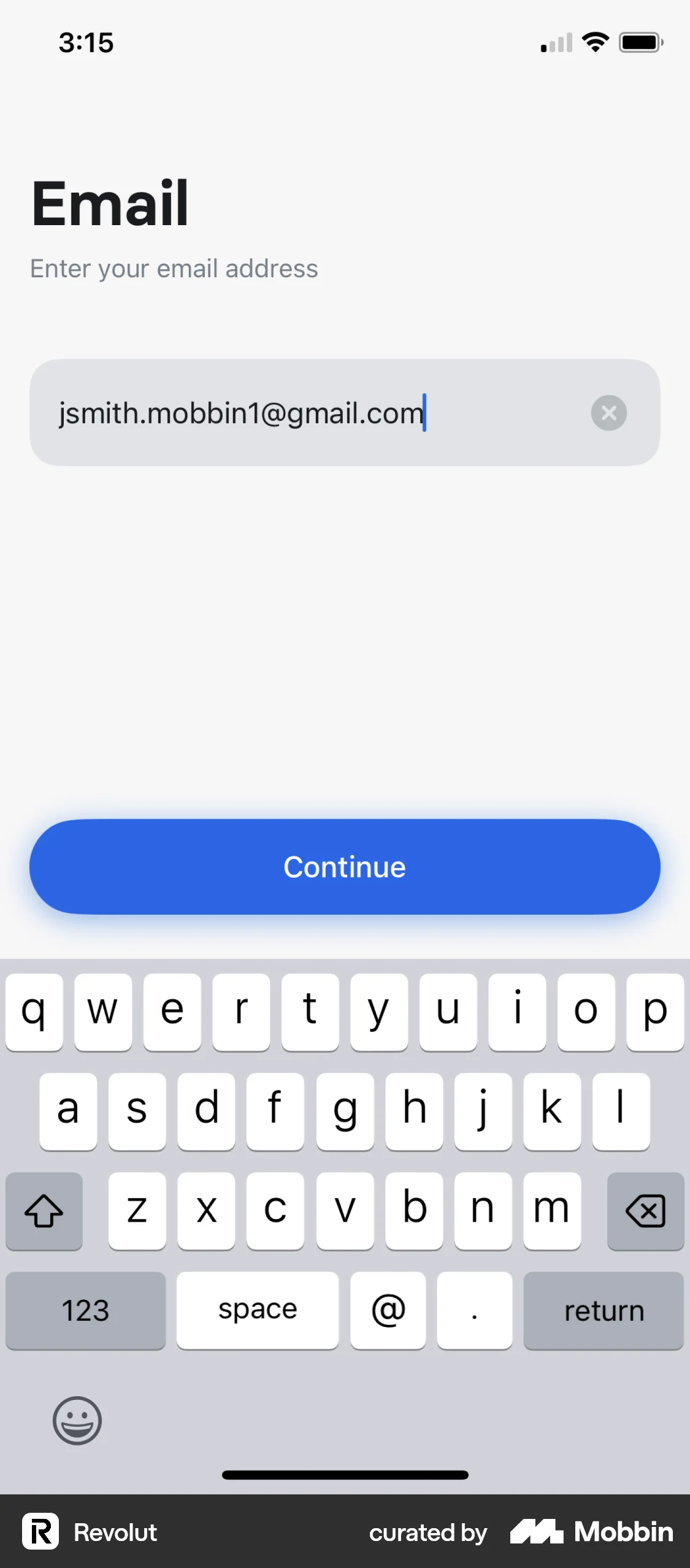 Revolut Onboarding screen