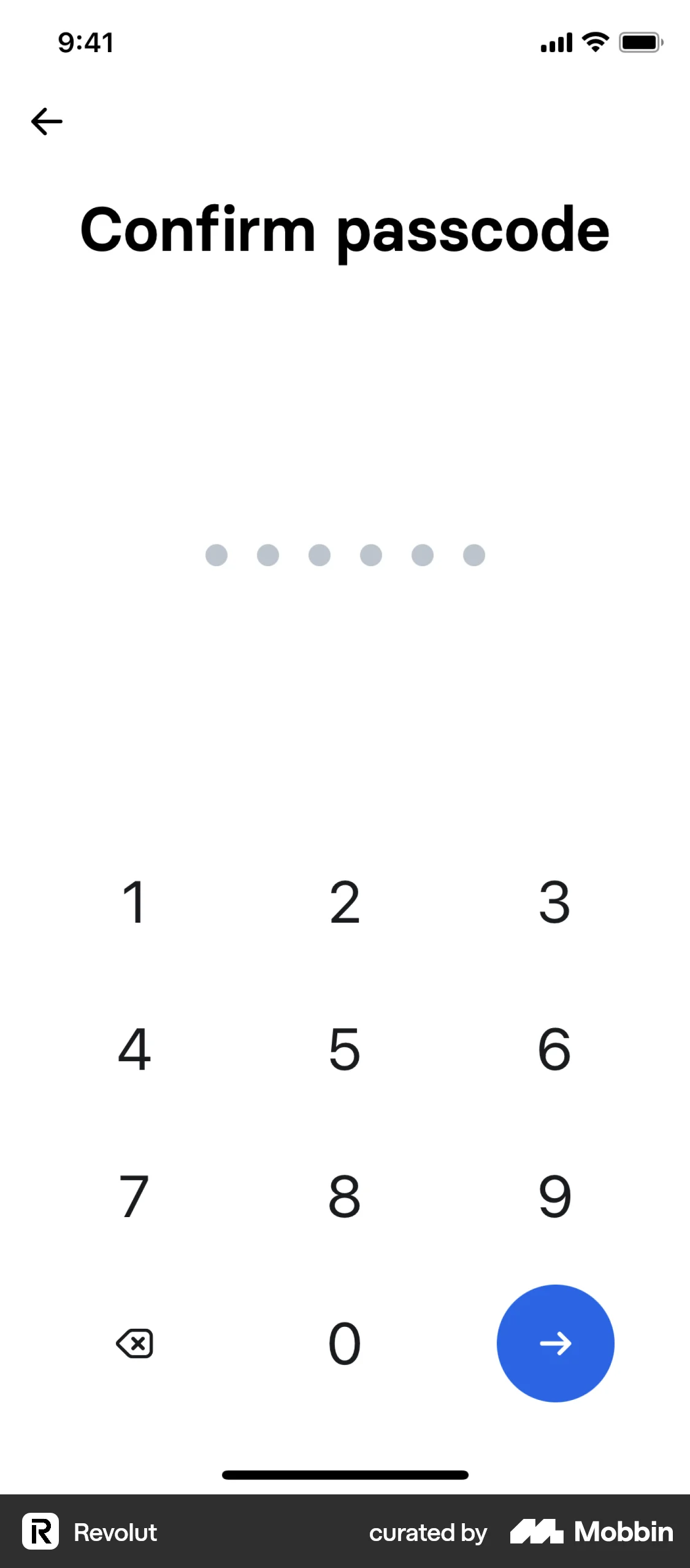 Revolut Onboarding screen