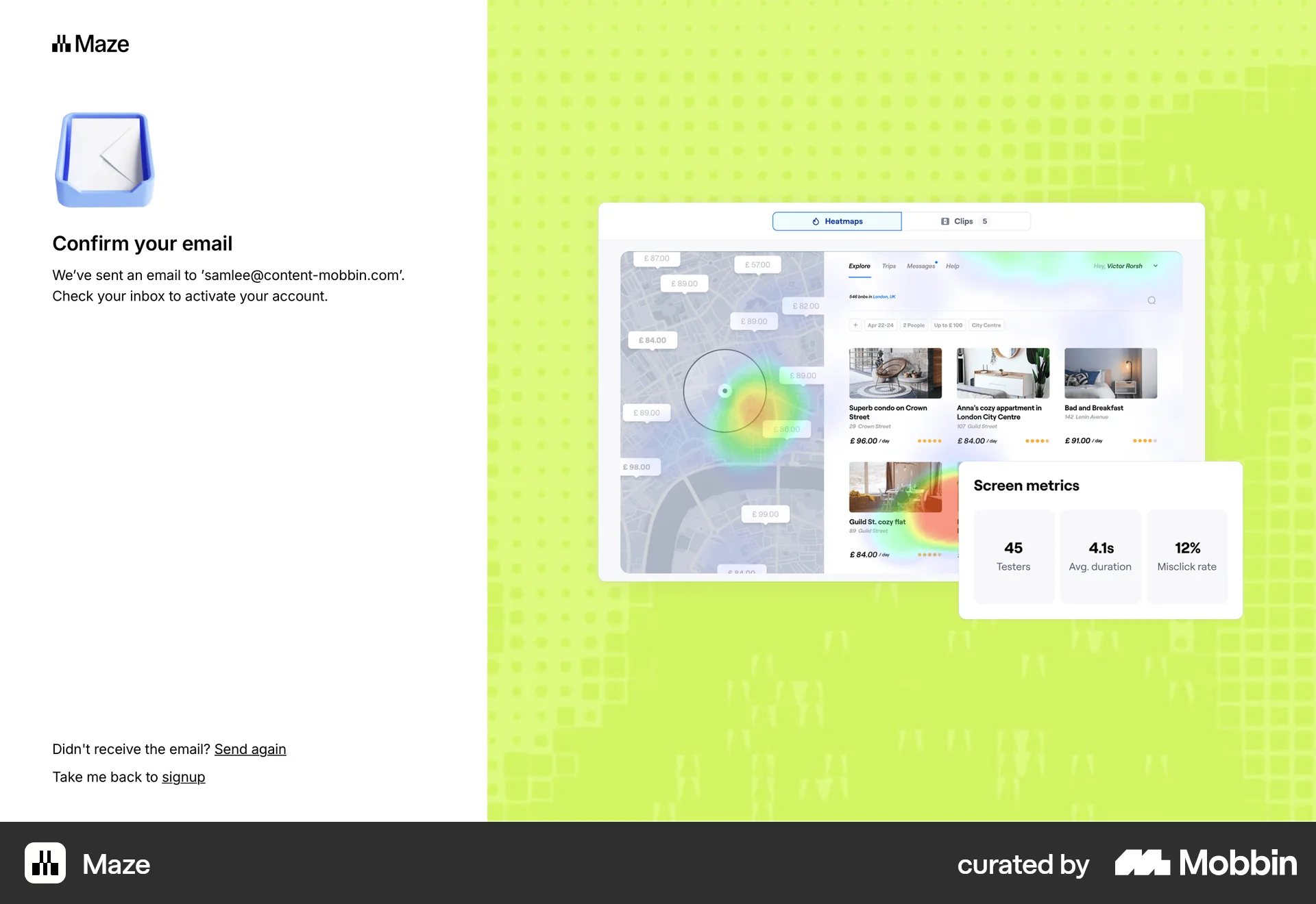 Maze Onboarding screen