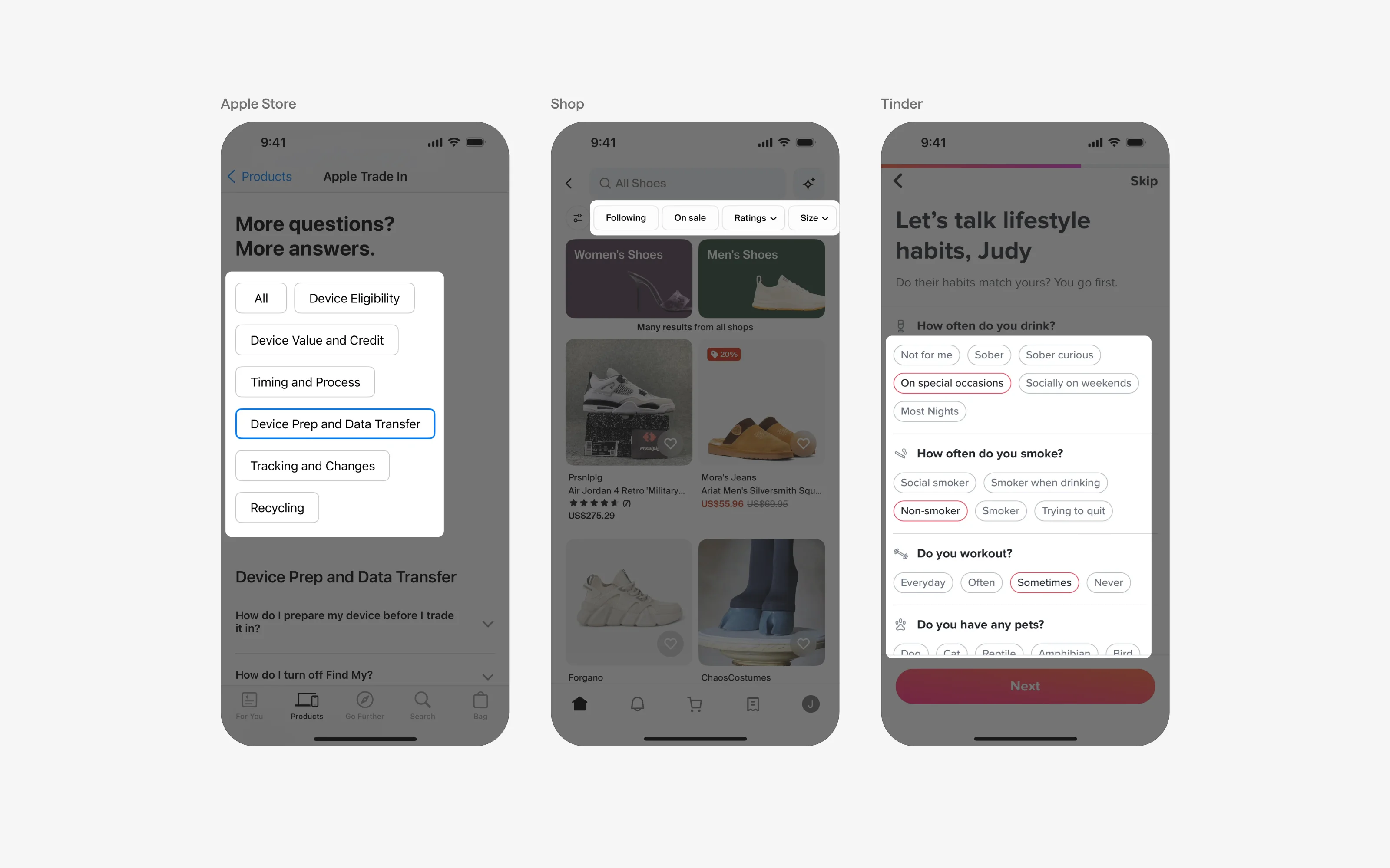 Chip UI Design: Best practices, Design variants & Examples | Mobbin