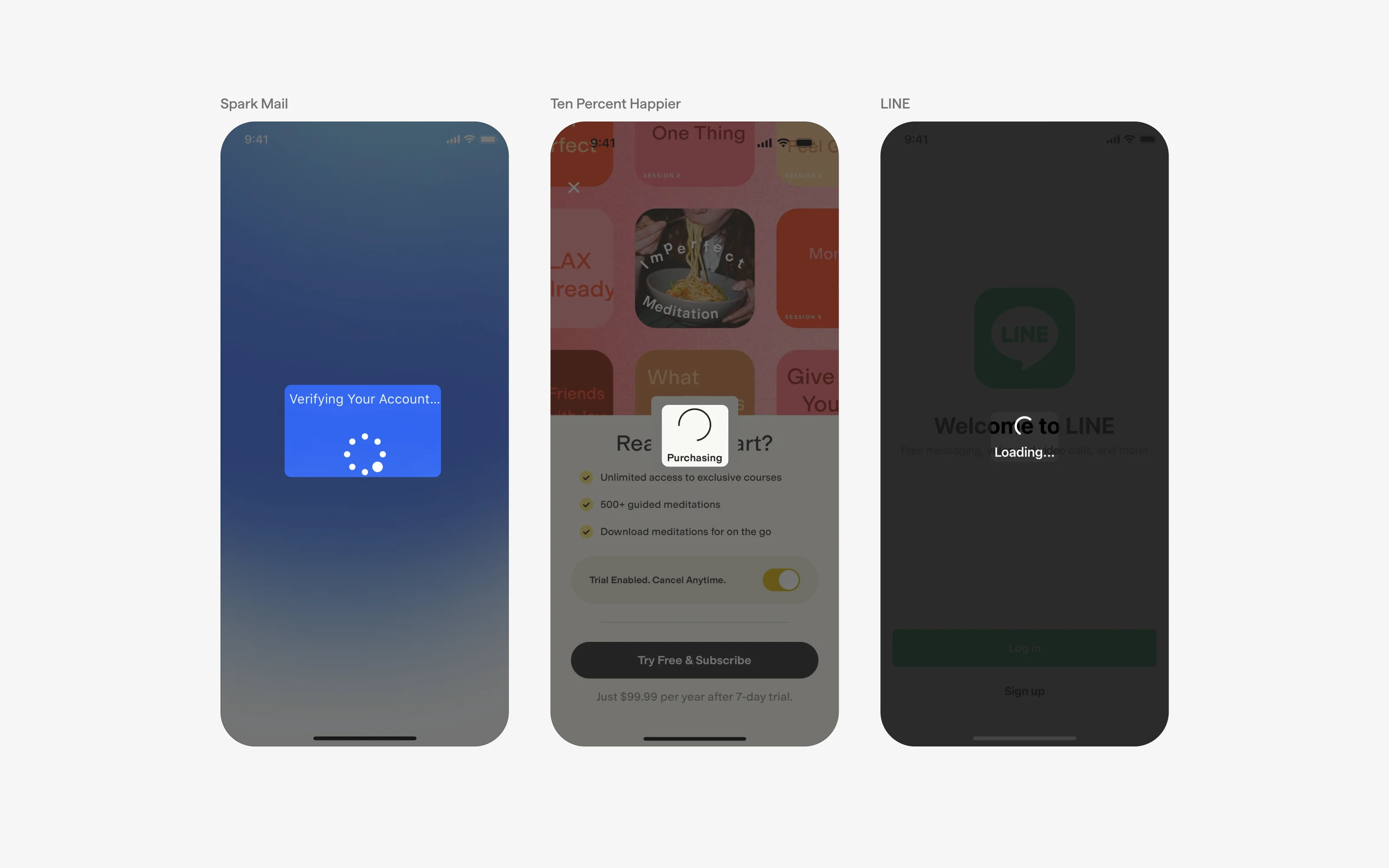 Loading indicator UI Design: Best practices, Design variants & Examples ...