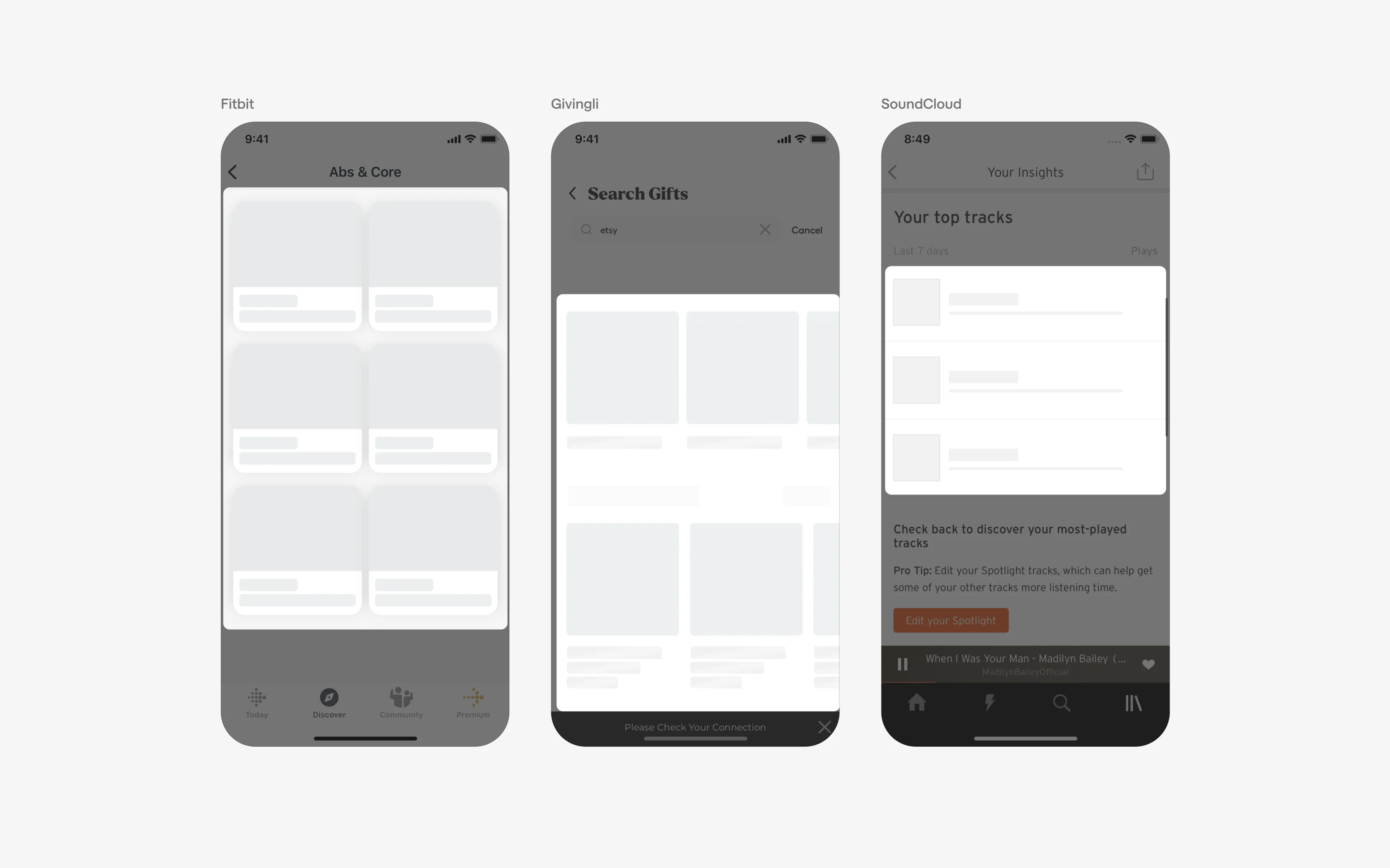 Skeleton UI Design: Best practices, Design variants & Examples | Mobbin