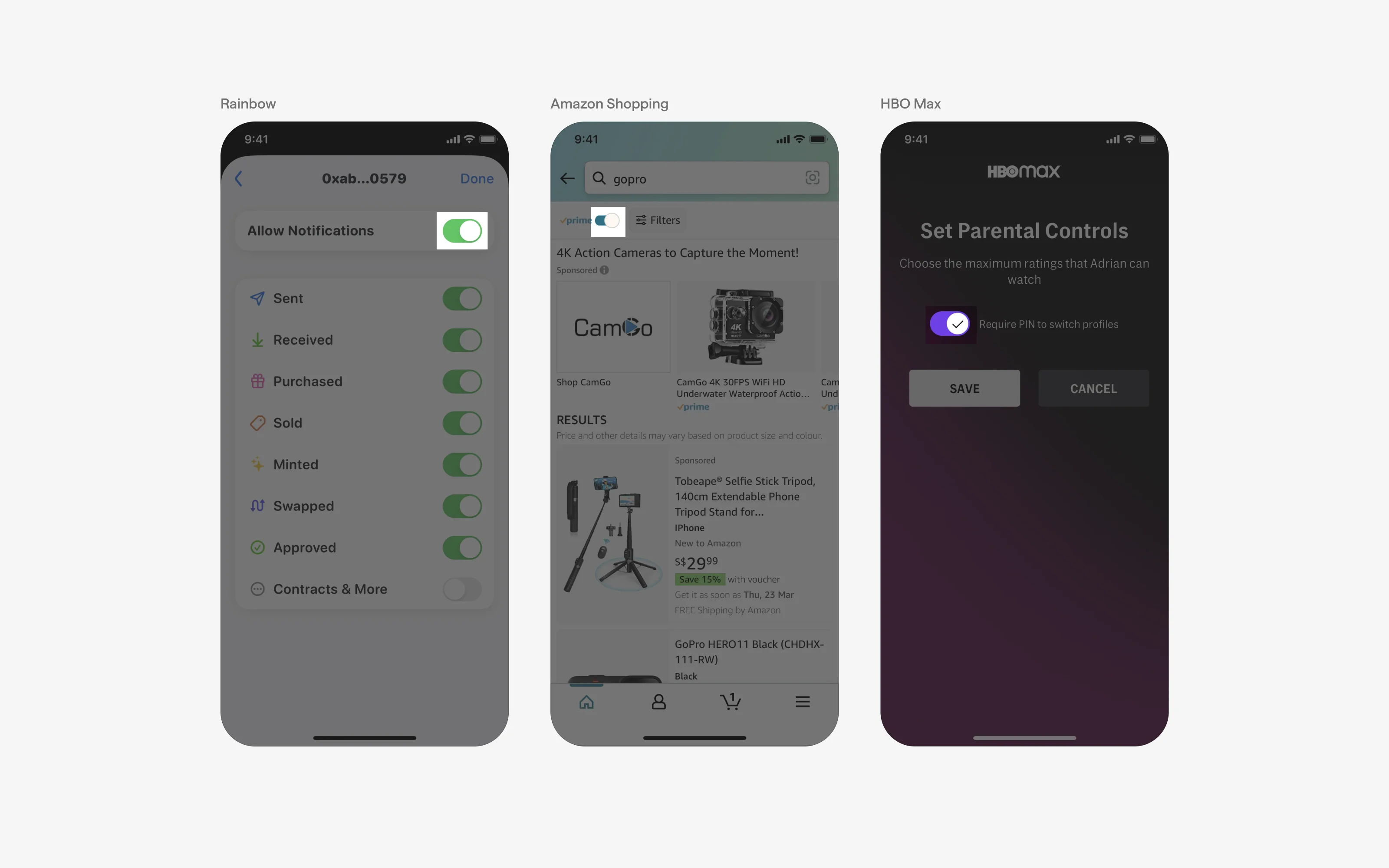 Switch UI Design: Best practices, Design variants & Examples | Mobbin