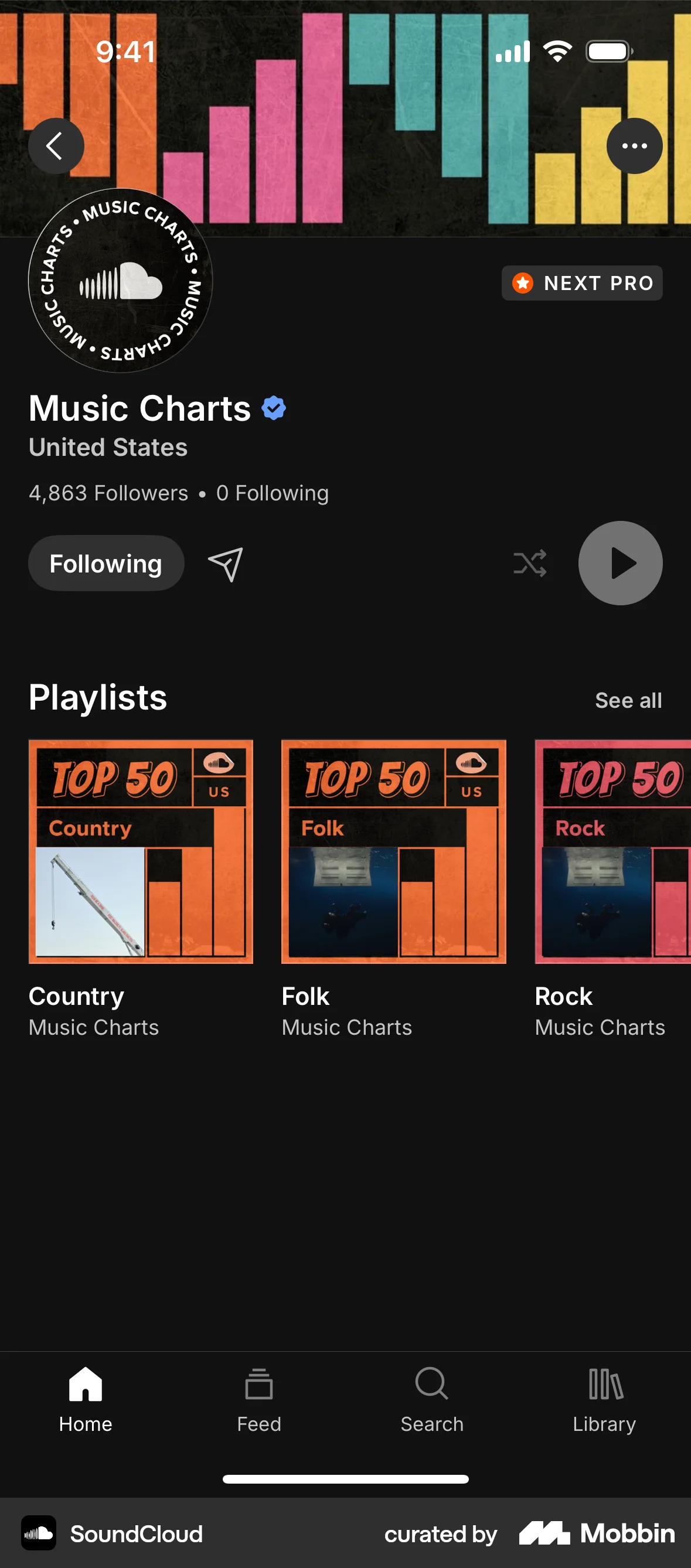 SoundCloud iOS Follow & Subscribe screen