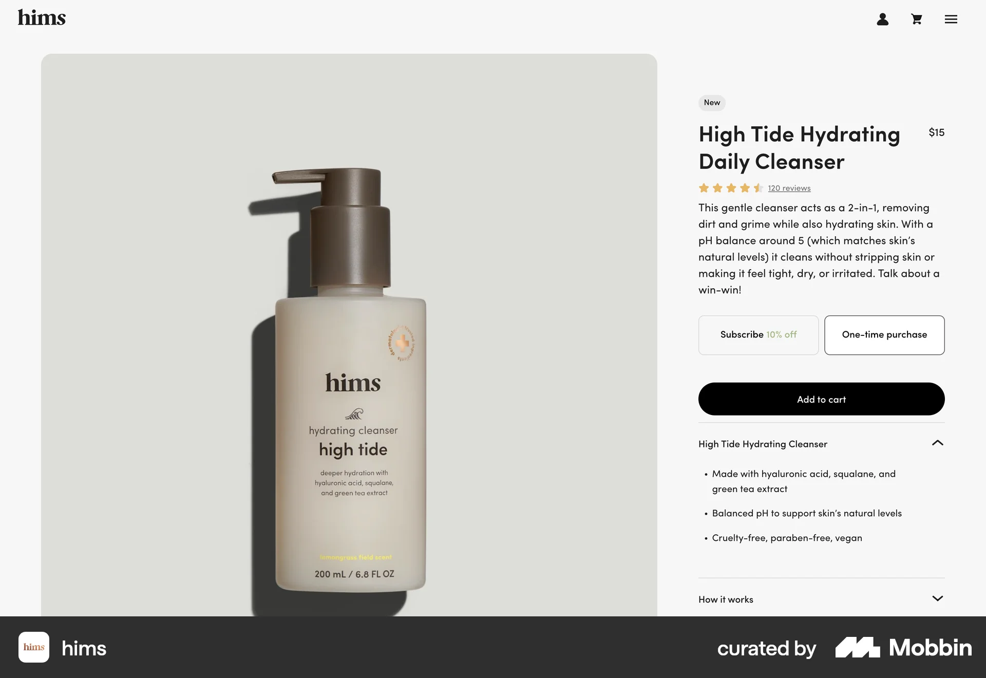 Hims Web Product Detail screen