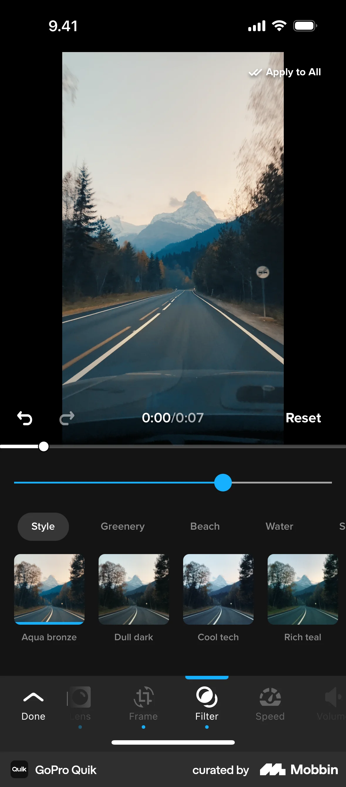 GoPro Quik iOS Filters & Stickers screen