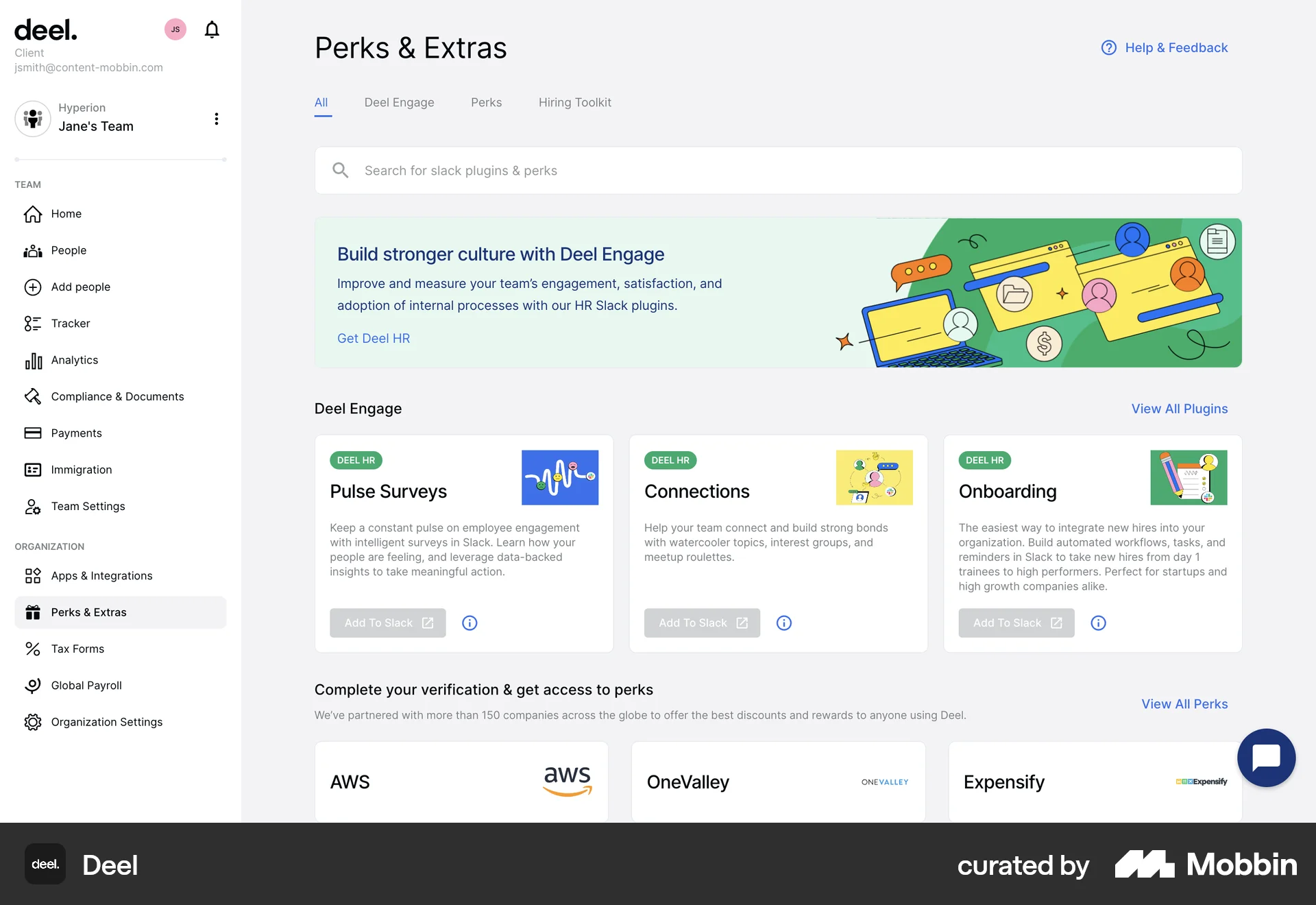 Deel Web Misc screen