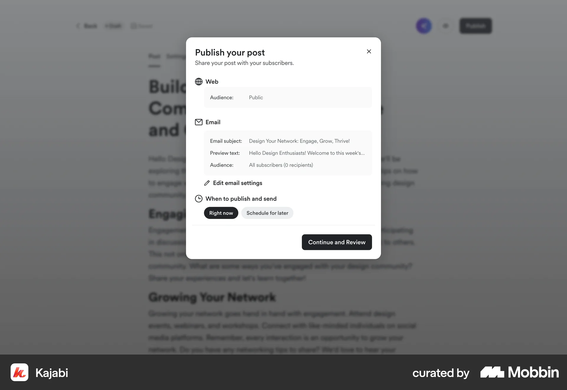 Kajabi Web Confirmation screen