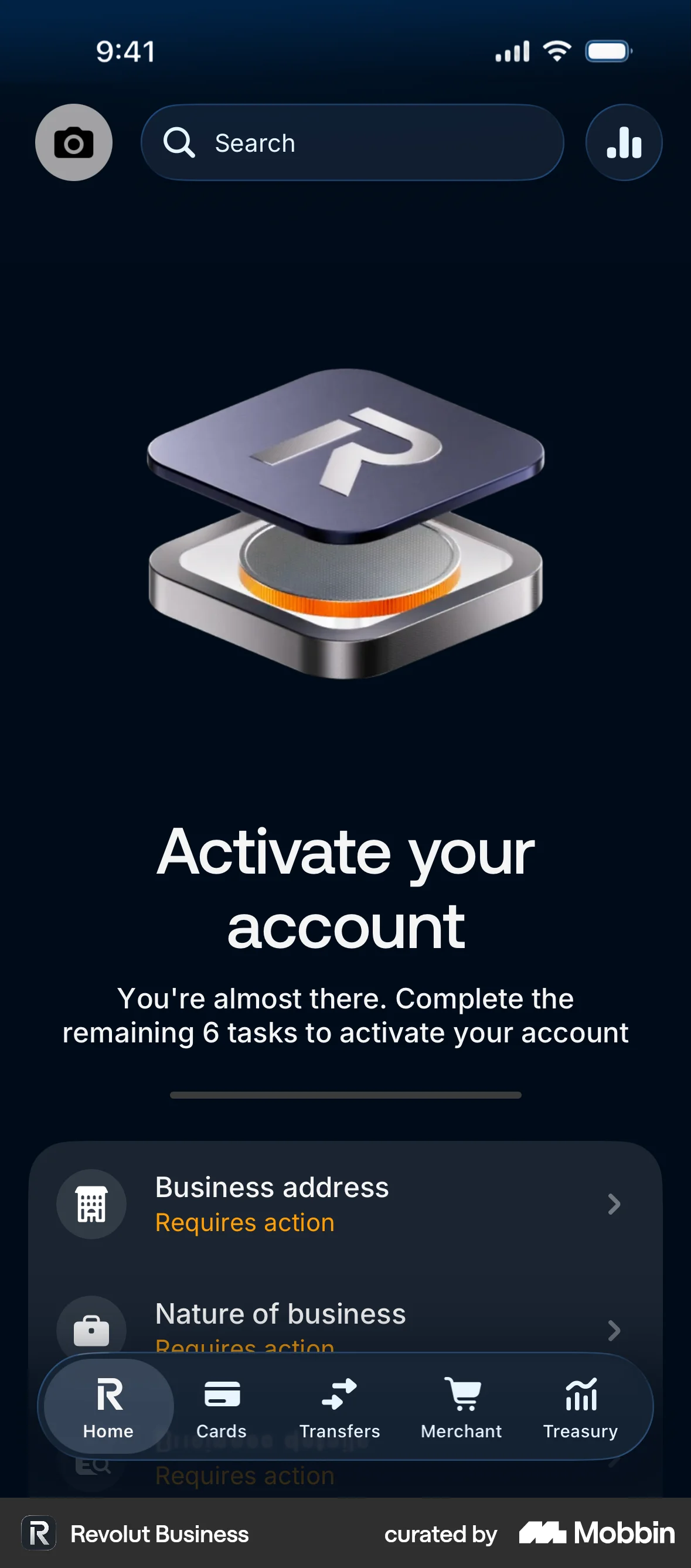 Revolut Business iOS Mobile App Design screen
