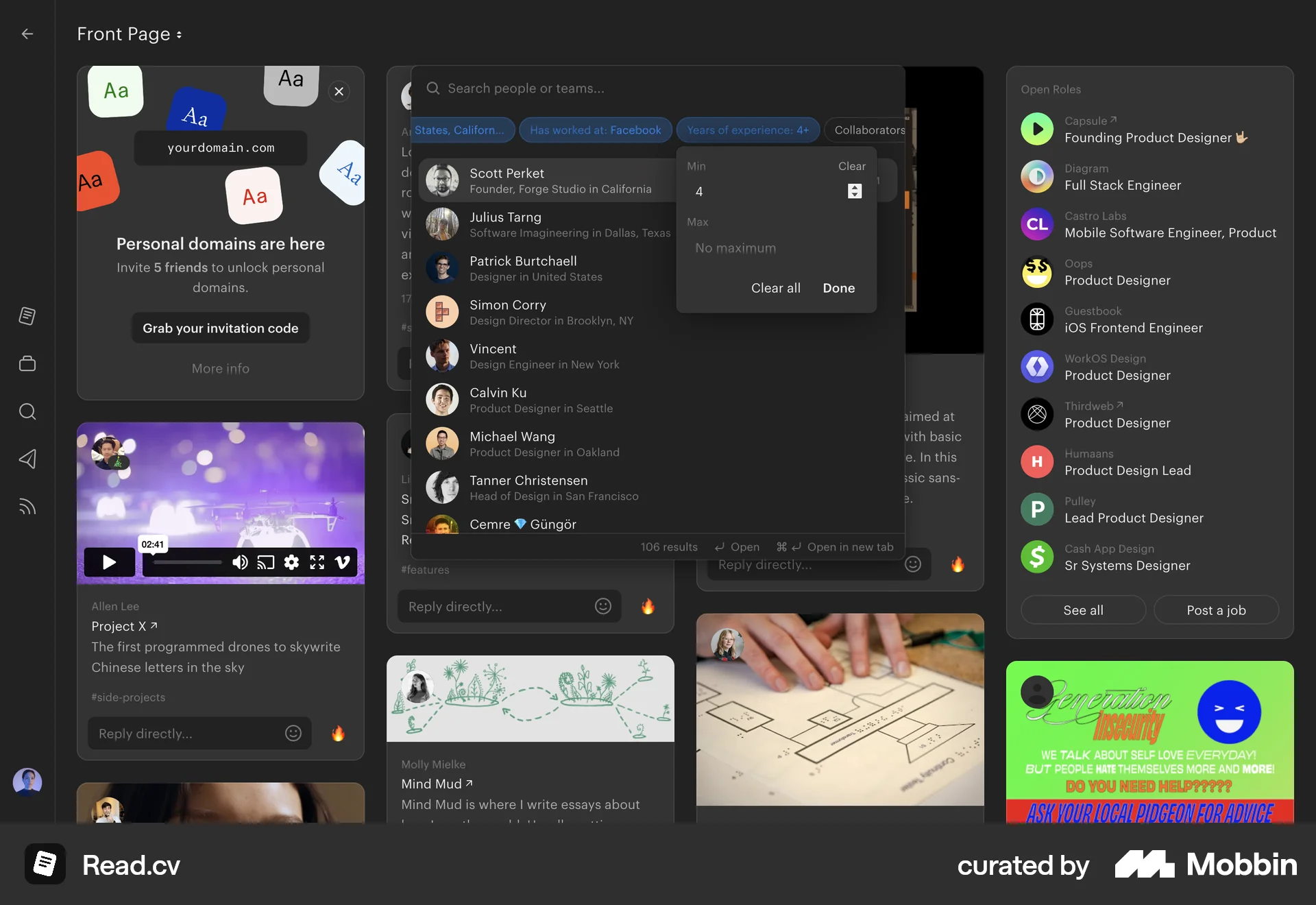 Read.cv Web screen containing Editable Text UI element