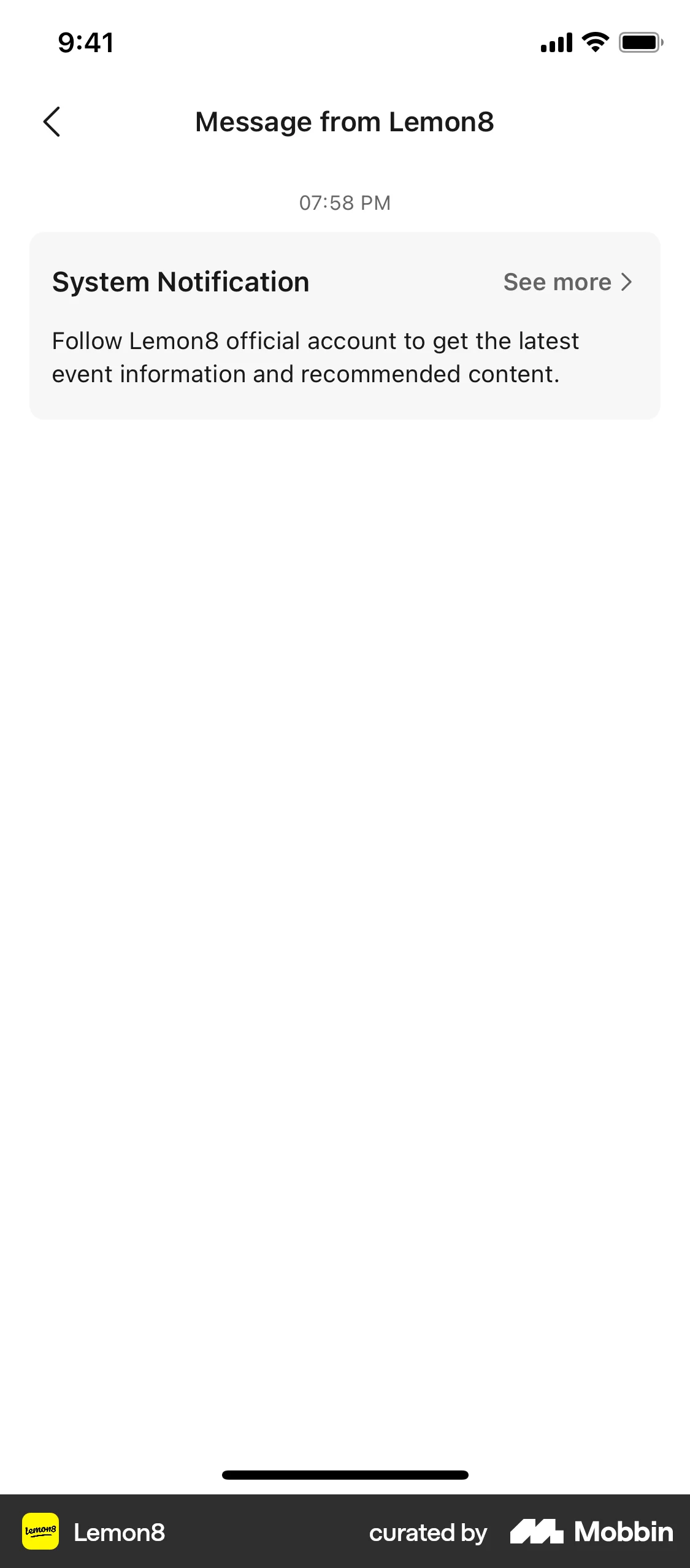 Lemon8 iOS Emails & Messages screen