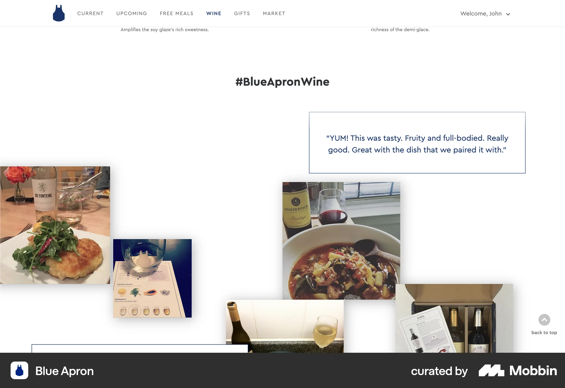 Blue Apron Web Misc screen