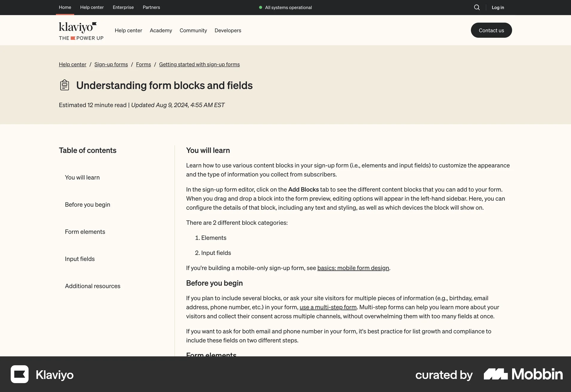 Klaviyo Web Article Detail screen