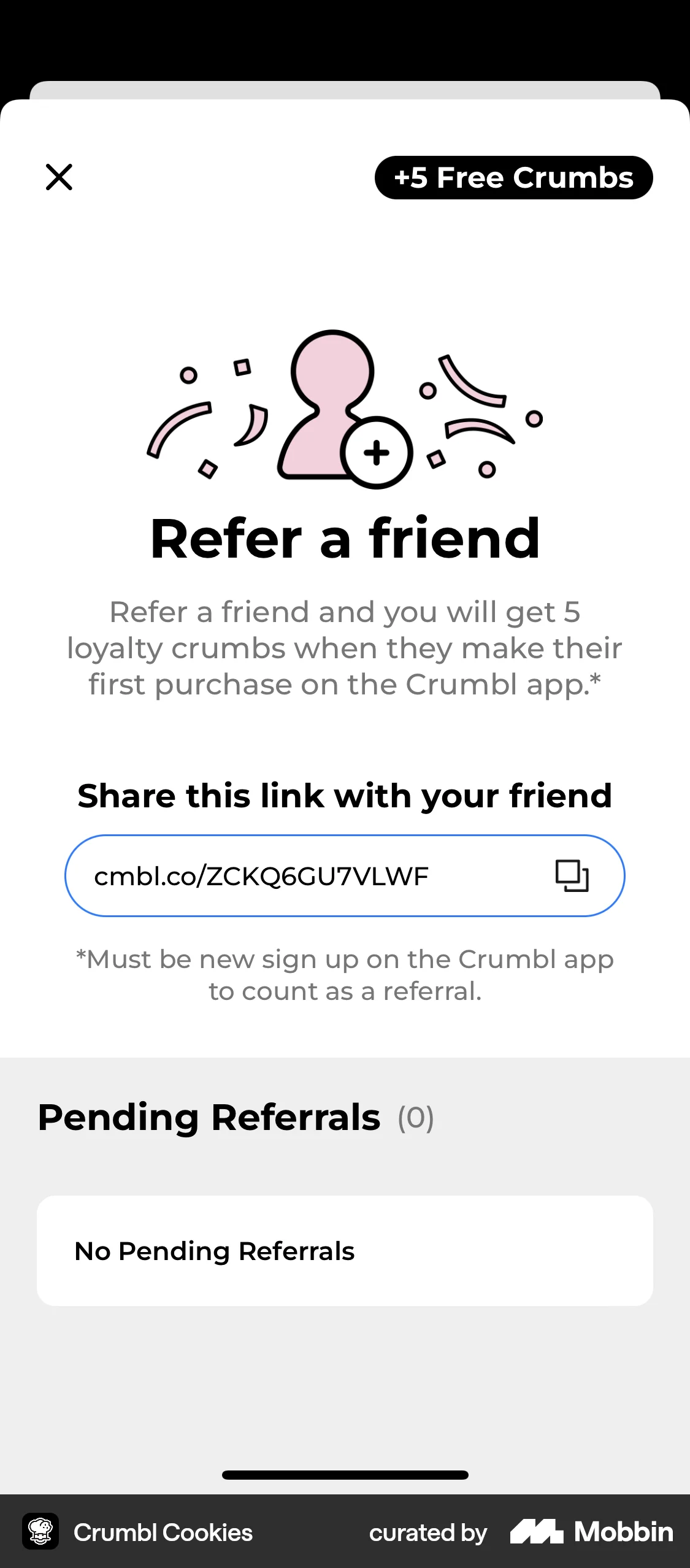Crumbl Cookies screen