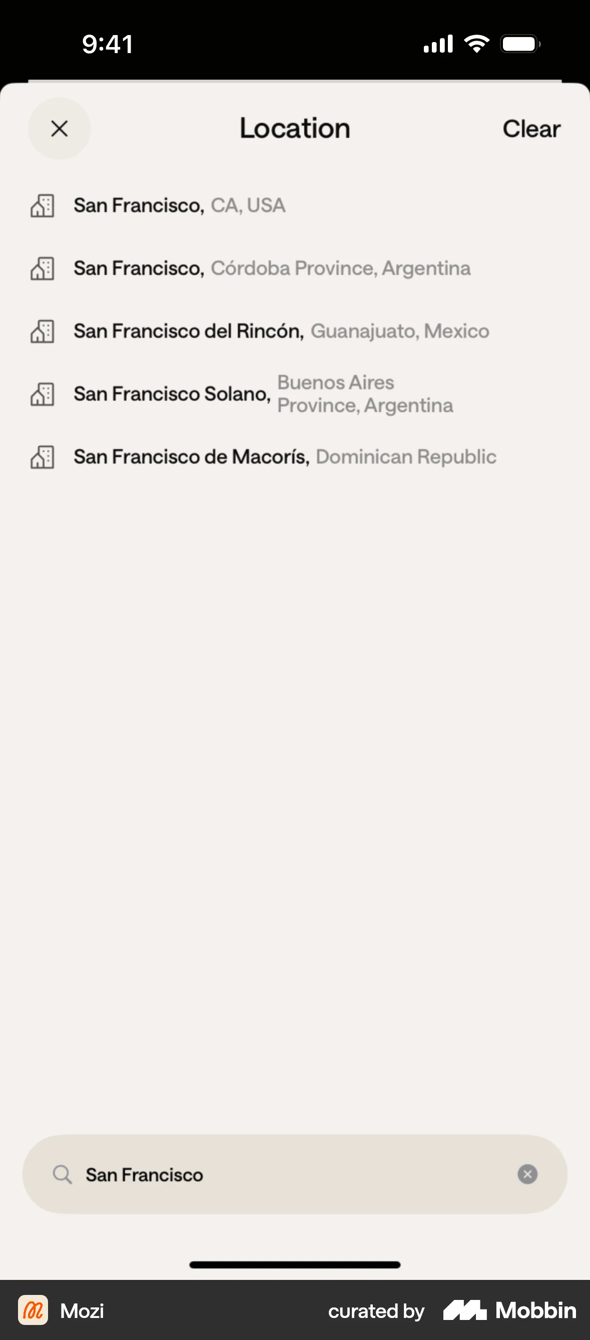 Mozi Onboarding screen