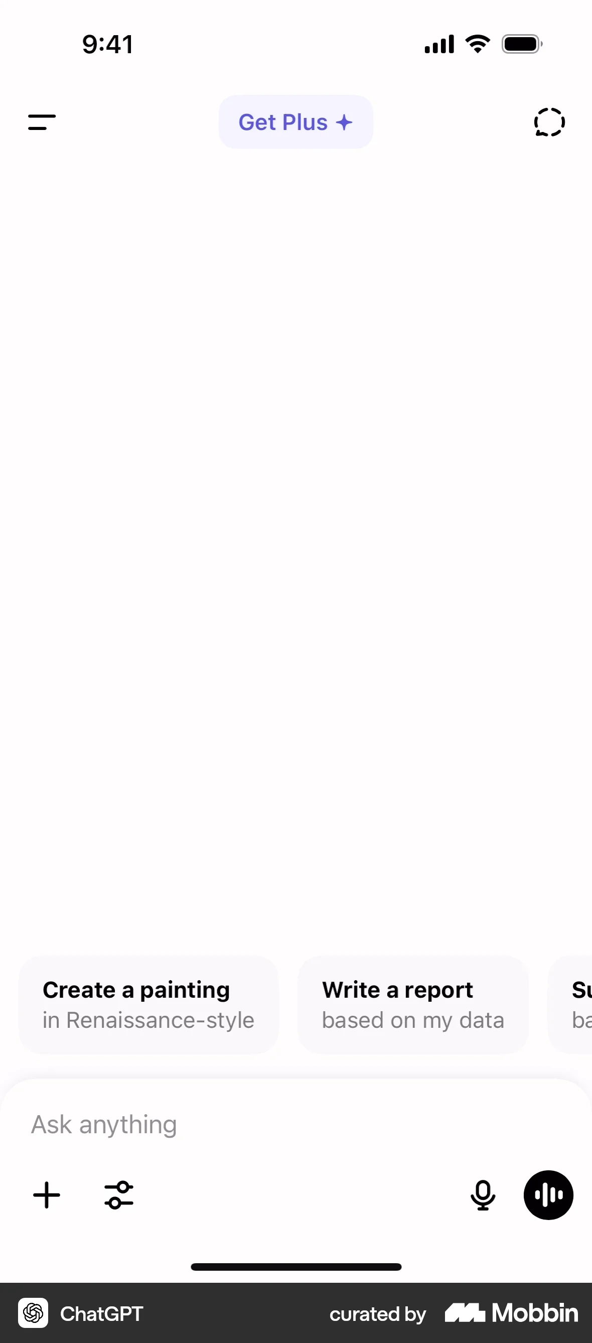 ChatGPT iOS Chat Bot screen