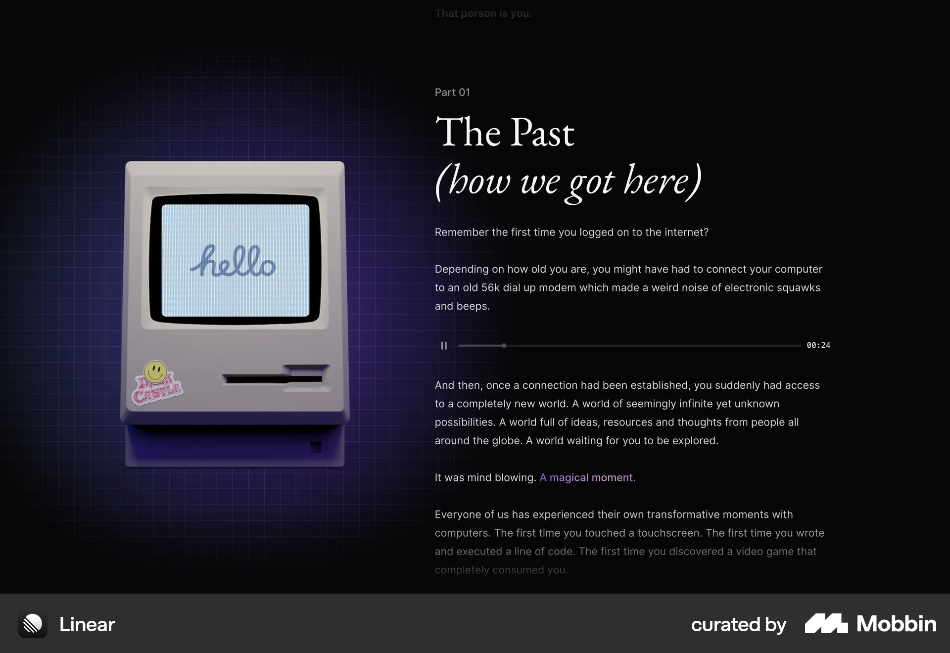 Linear Web Audio Player screen