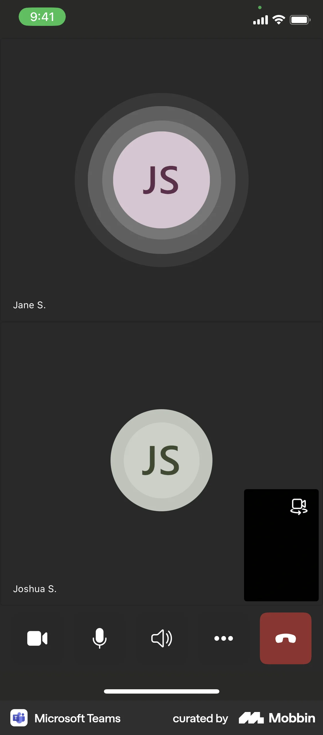 Microsoft Teams iOS Call screen