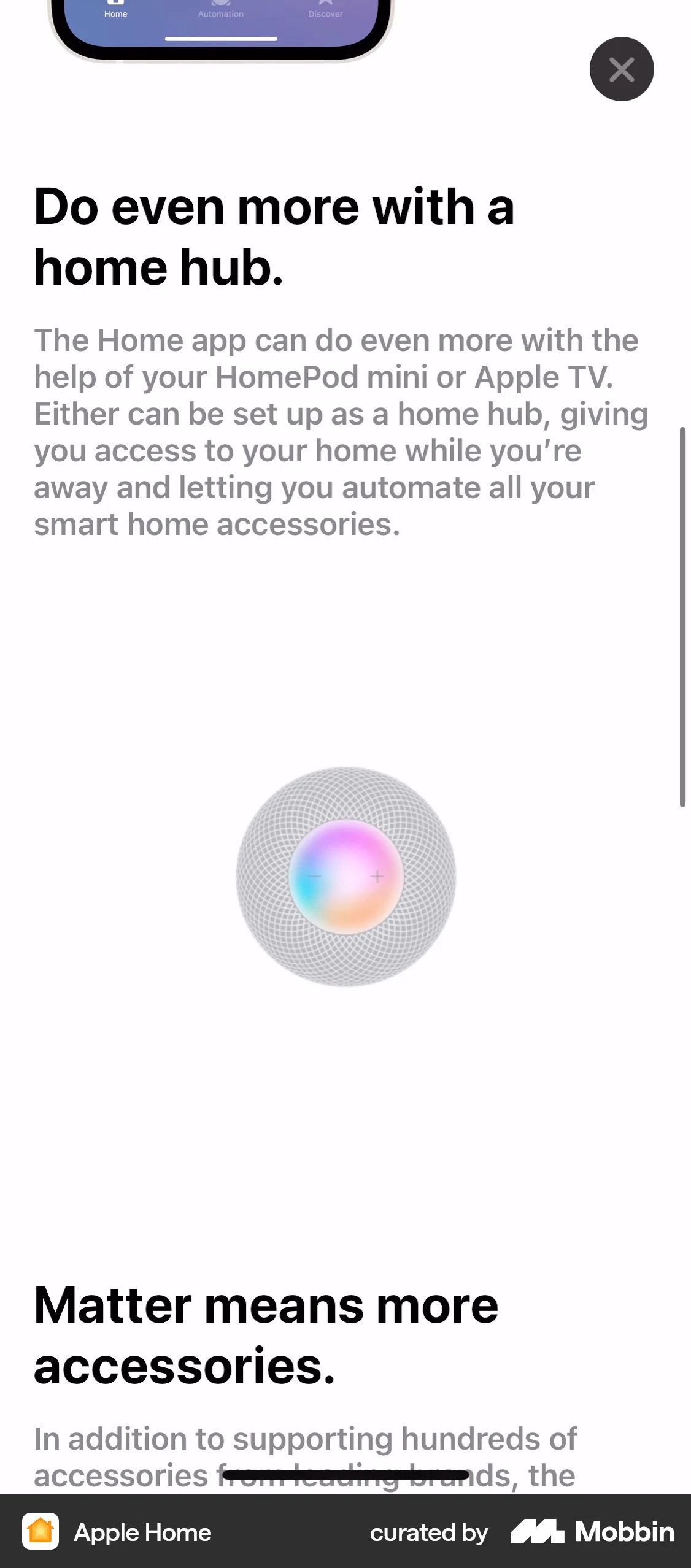 Apple Home iOS Article Detail screen