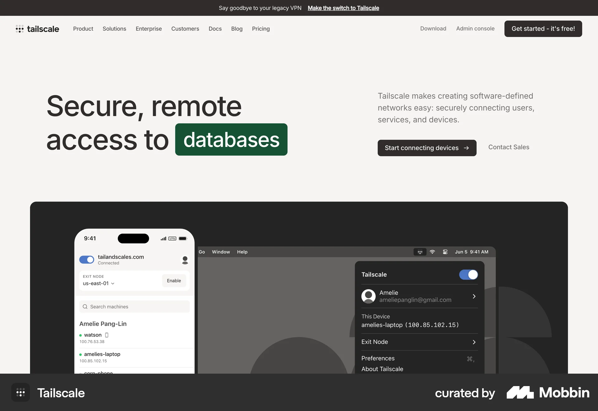 Tailscale Web Utilities App screen